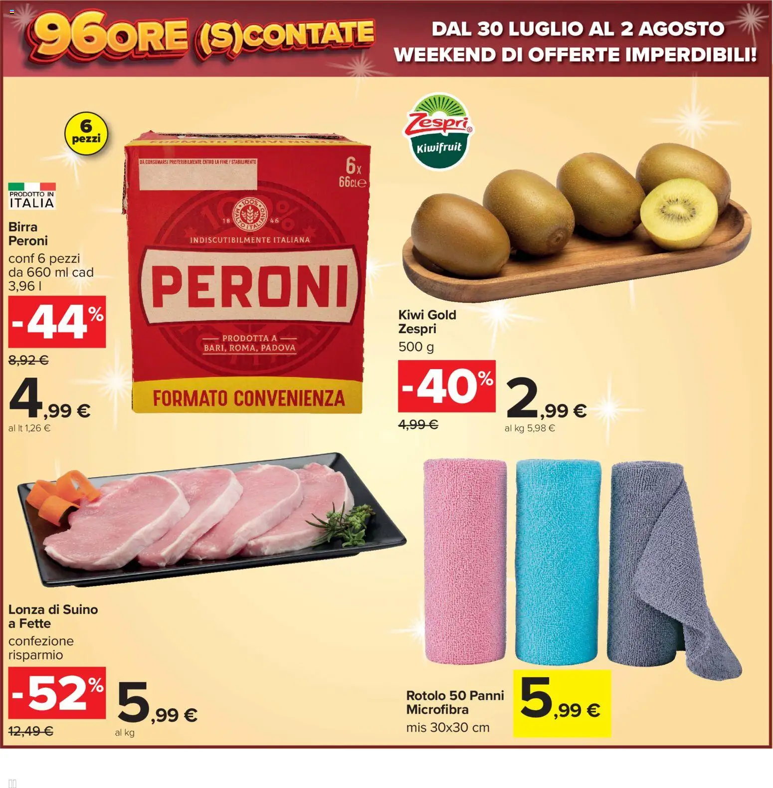 Volantino Carrefour del 24/07/2026 | Pagina: 32 | Prodotti: Birra, Kiwi, Suino