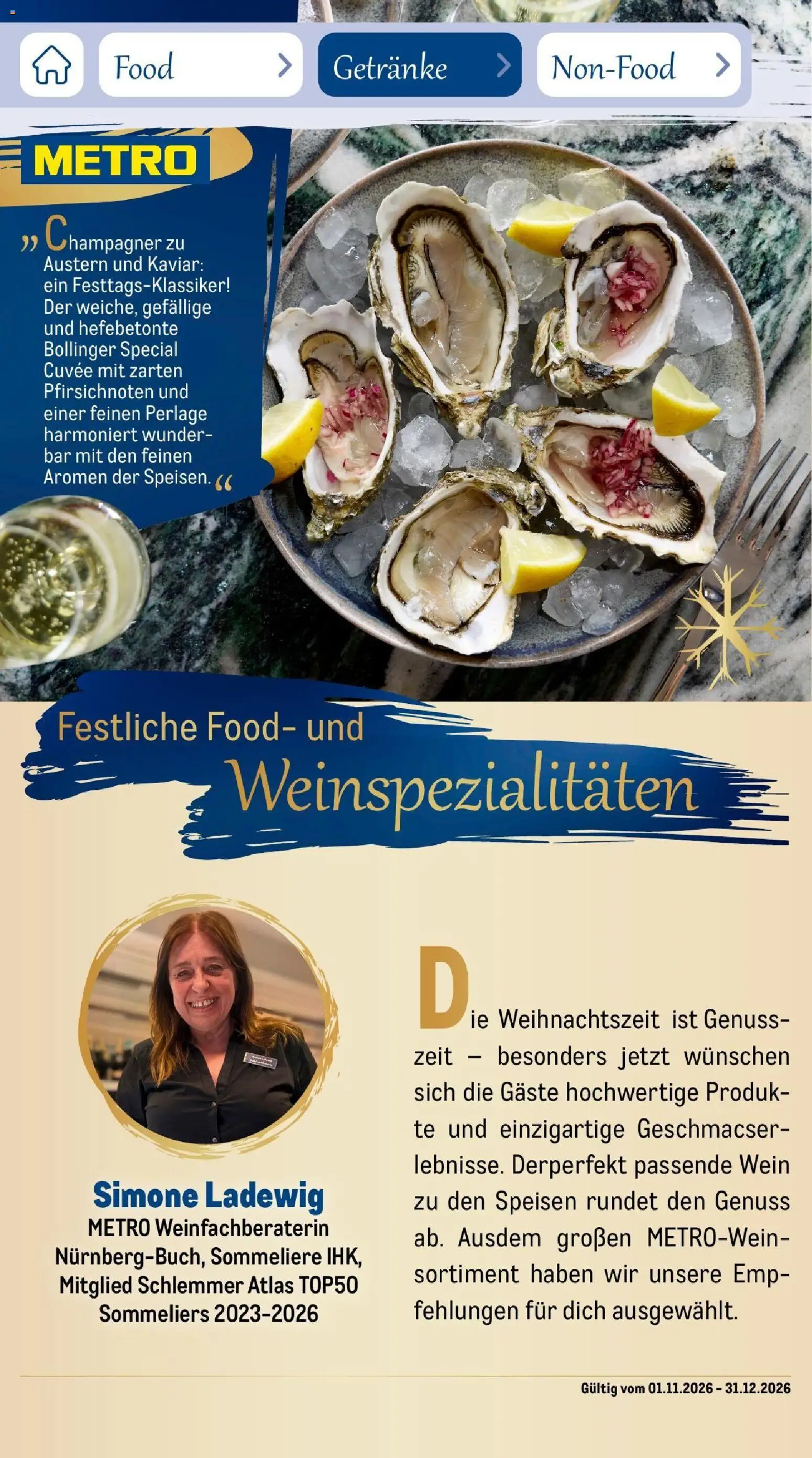 Metro Saisonkatalog Festtage voller Genuss – gültig ab 01.11.2026 | Seite: 43 | Produkte: Wein