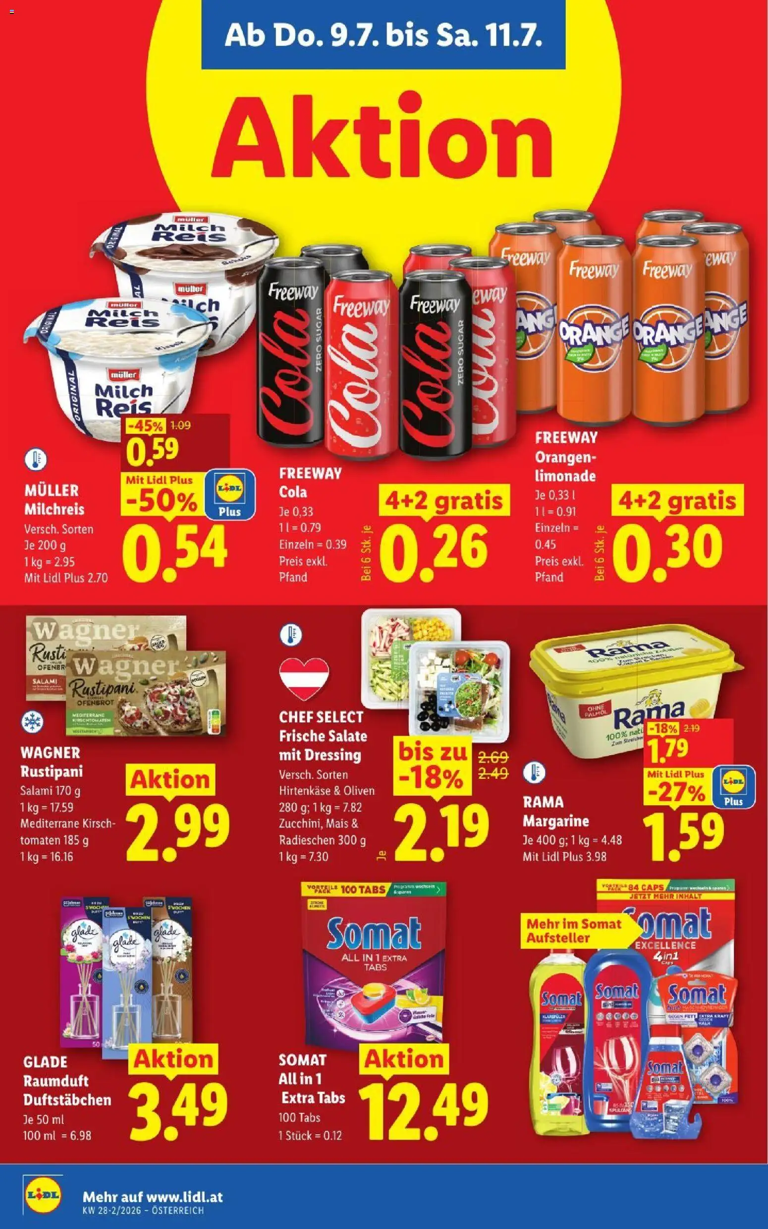 Lidl - Flugblatt gültig ab 09.07.2026 | Seite: 10 | Produkte: Szeder, Milch, Tomaten, Reis