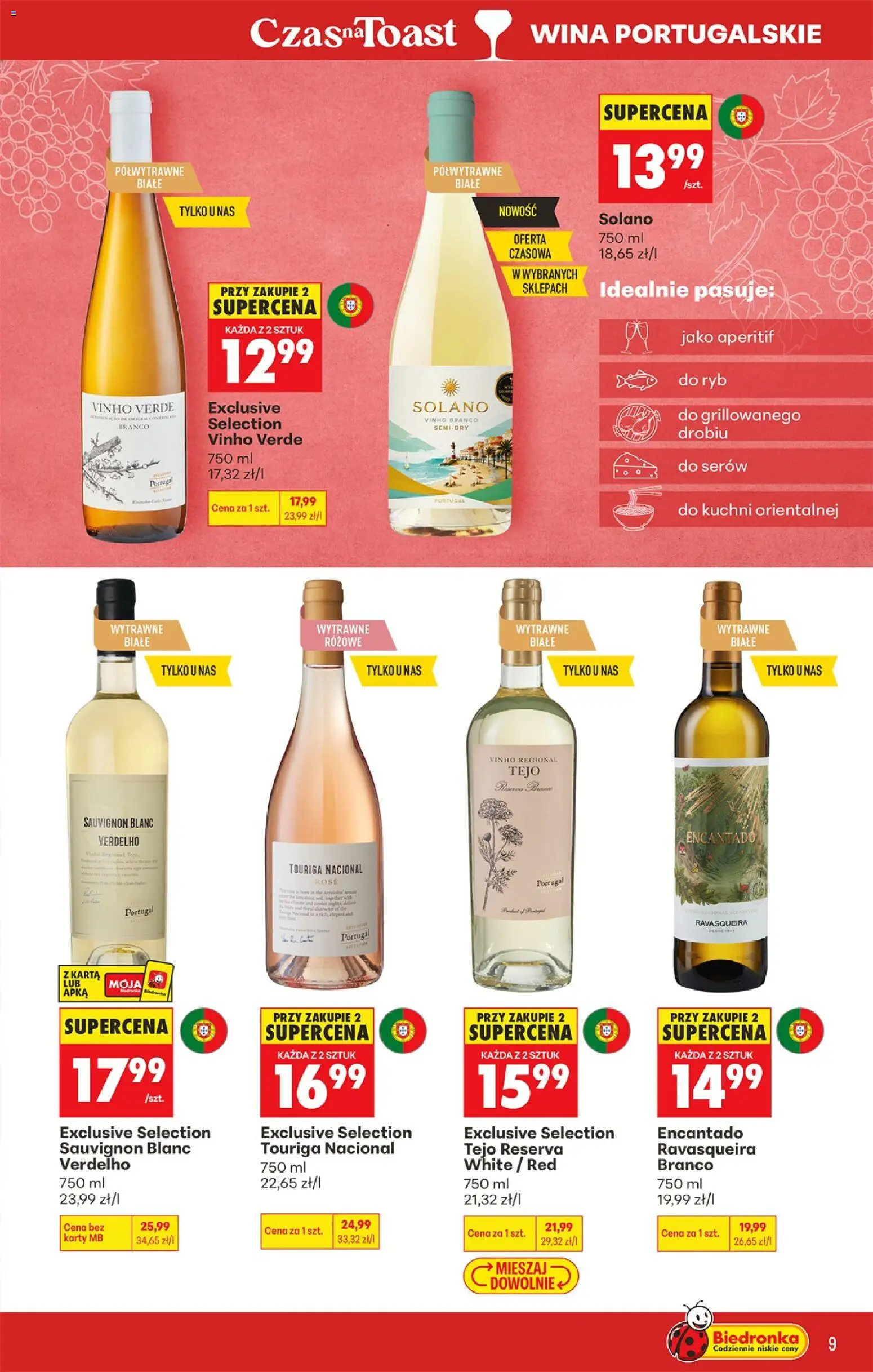 Biedronka gazetka - Czas na toast od 24.08.2026 | Strona: 11 | Produkty: Karta, Vinho verde, Aperitif, Sauvignon Blanc