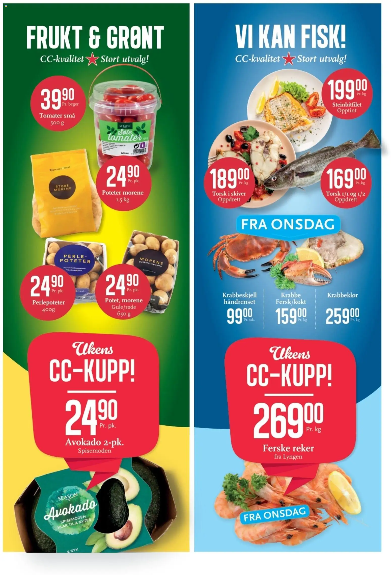 {H1} | Side: 5 | Produkter: Frukt, Ferske reker, Tomater, Reker
