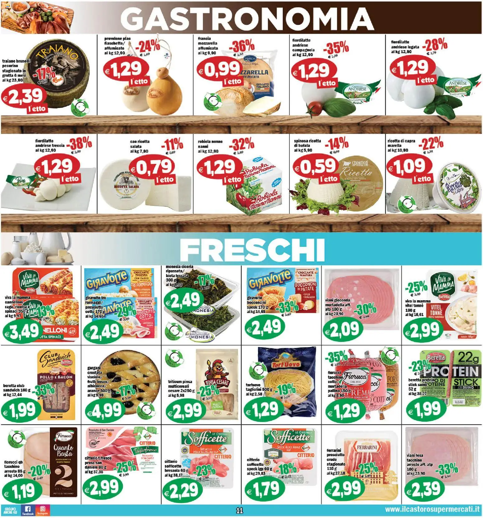 Volantino Il Castoro del 20.05.2026 | Pagina: 11 | Prodotti: Pollo, Tacchino, Pecorino, Vaso