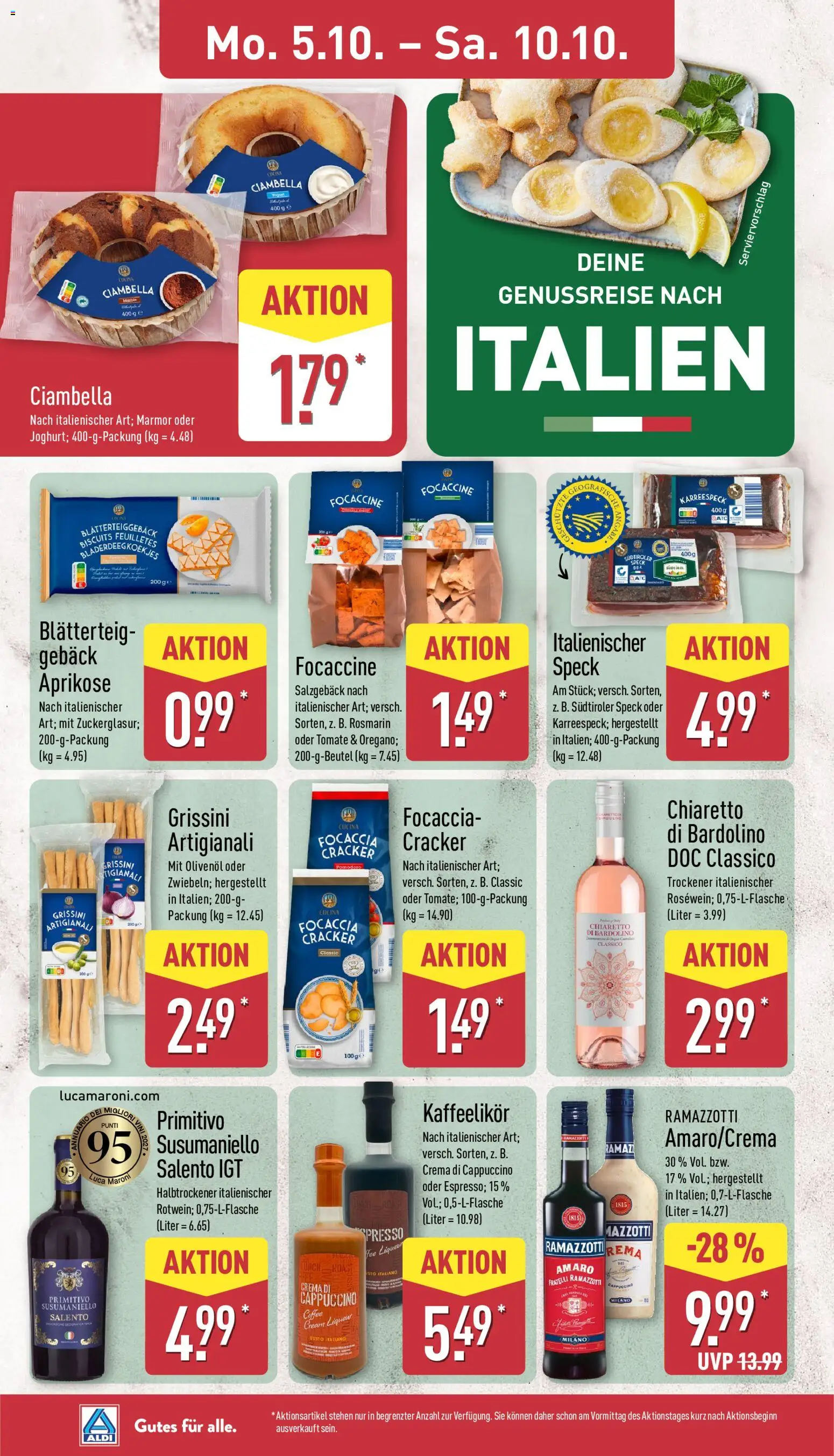 Aldi Prospekt – gültig ab 05.10.2026 | Seite: 14 | Produkte: Olivenol, Ramazzotti