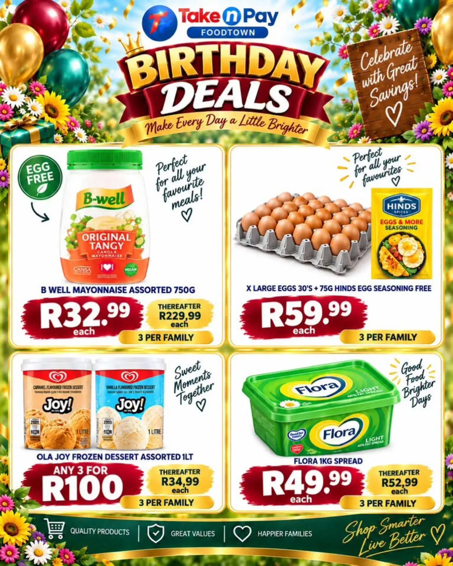 New Take n Pay catalogue – valid from 15/09/2026 | Page: 4 | Products: Light, Fat spread, Mayonnaise, Caramel