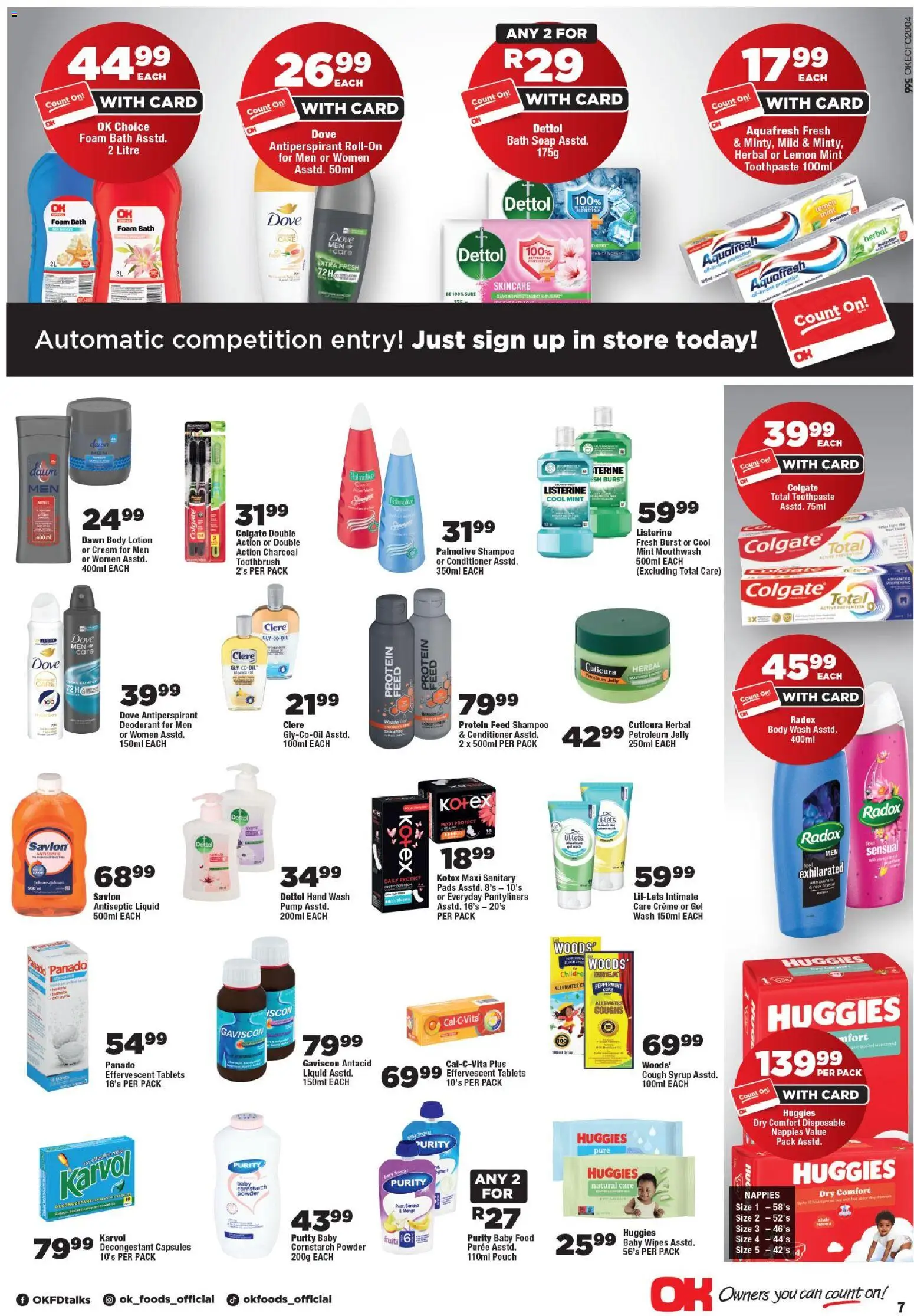 New OK Foods catalogue – valid from 10.06.2026 | Page: 7 | Products: Detergente líquido, Pads, Shampoo, Body wash