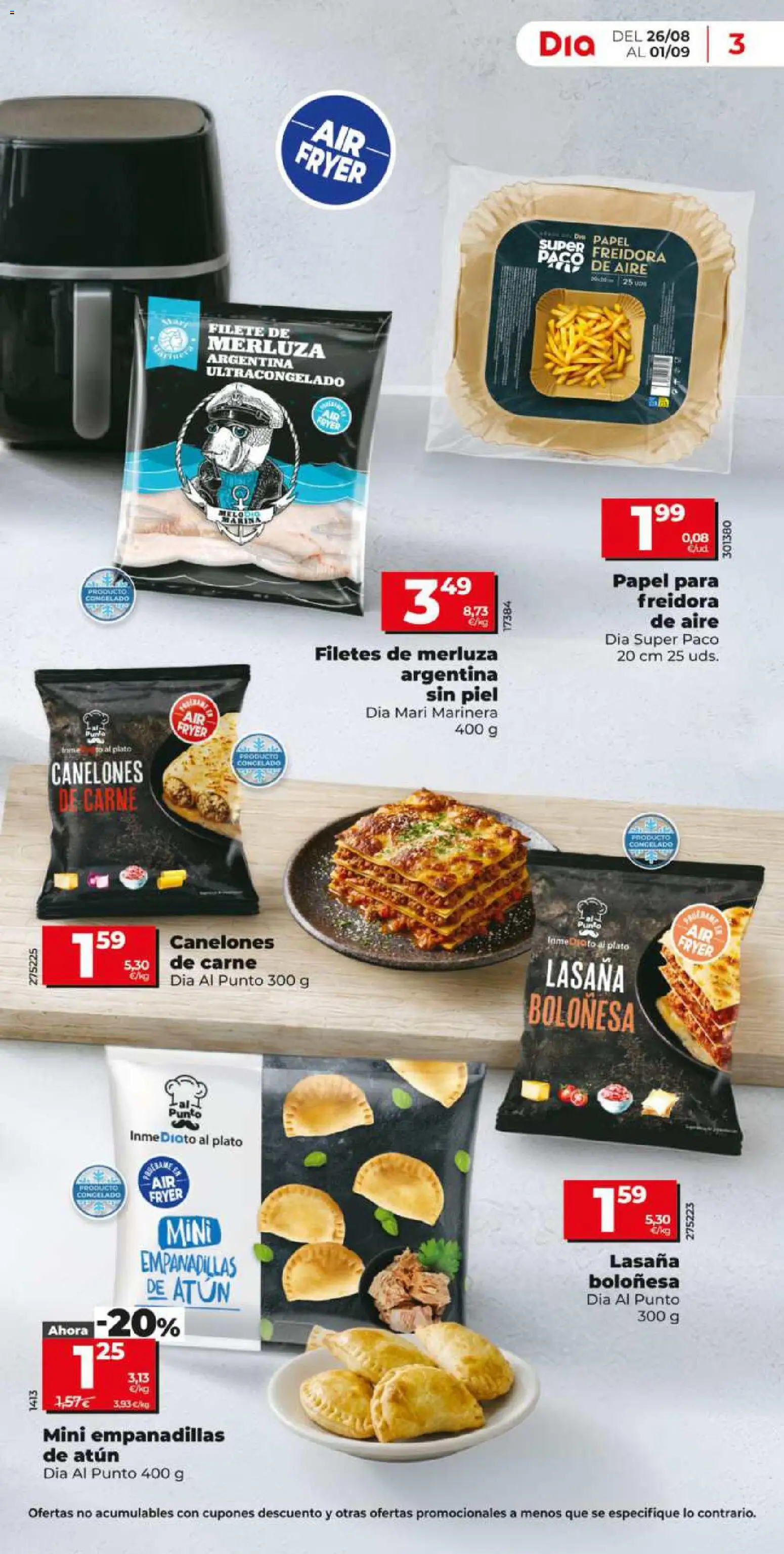 Dia - folleto │ válido desde el 26/08/2026 | Página: 3 | Productos: Filetes de merluza, Filete, Carne, Freidora de aire