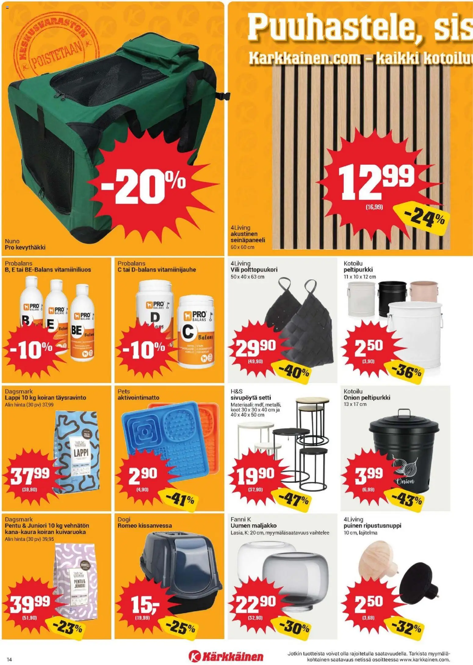 Kärkkäinen tarjoukset – voimassa 19/08/2026 alkaen | Sivu: 14 | Tuotteet: Maljakko