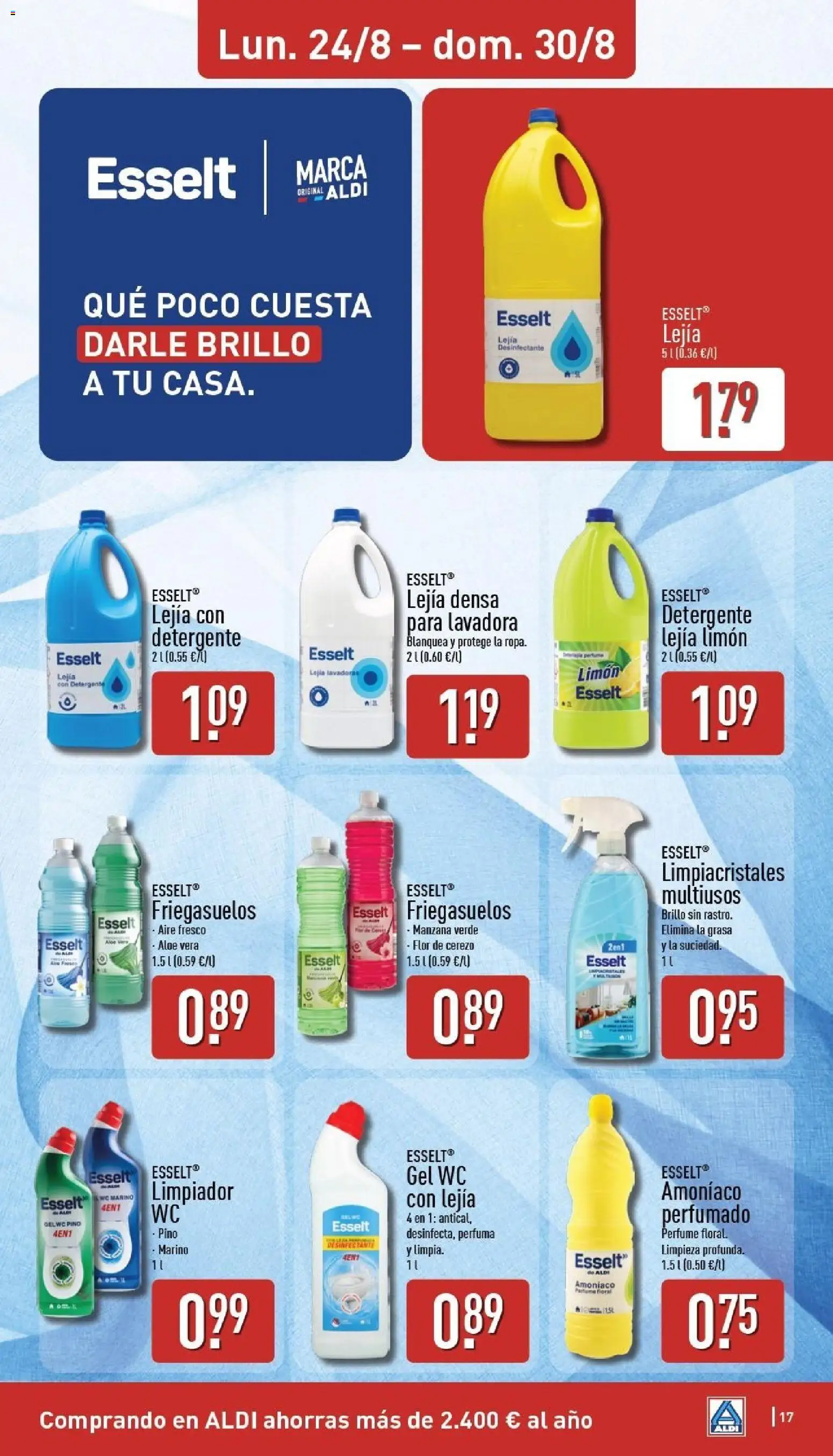 Aldi folleto Baleares │ válido desde el 24/08/2026 | Página: 17 | Productos: Limpiacristales, Detergente, Limón, Lavadora