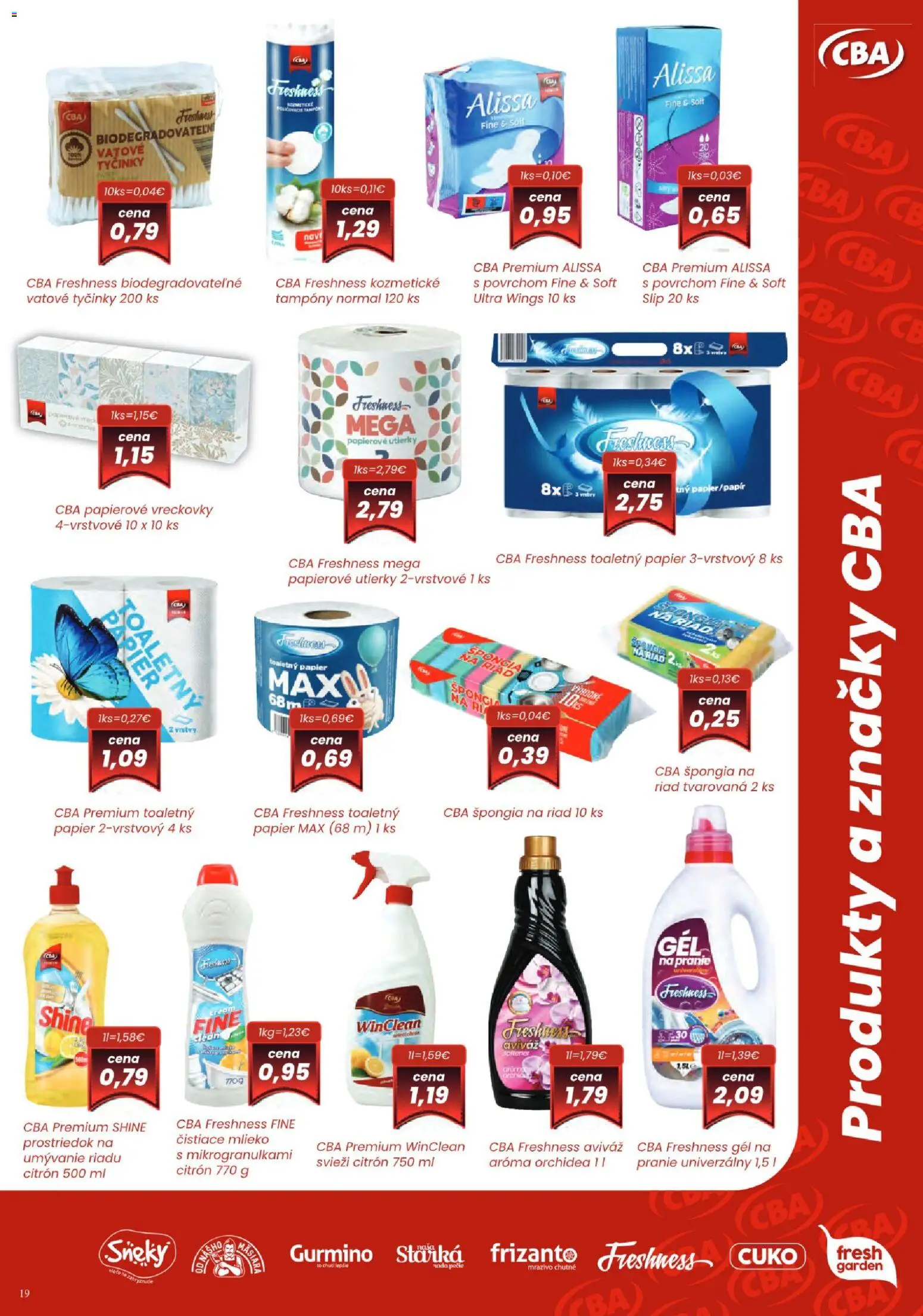 Nové Sintra akcie – leták je platný od 07.05.2026 | Strana: 19 | Produkty: Mlieko, Toaletný papier, Aviváž, Orchidea