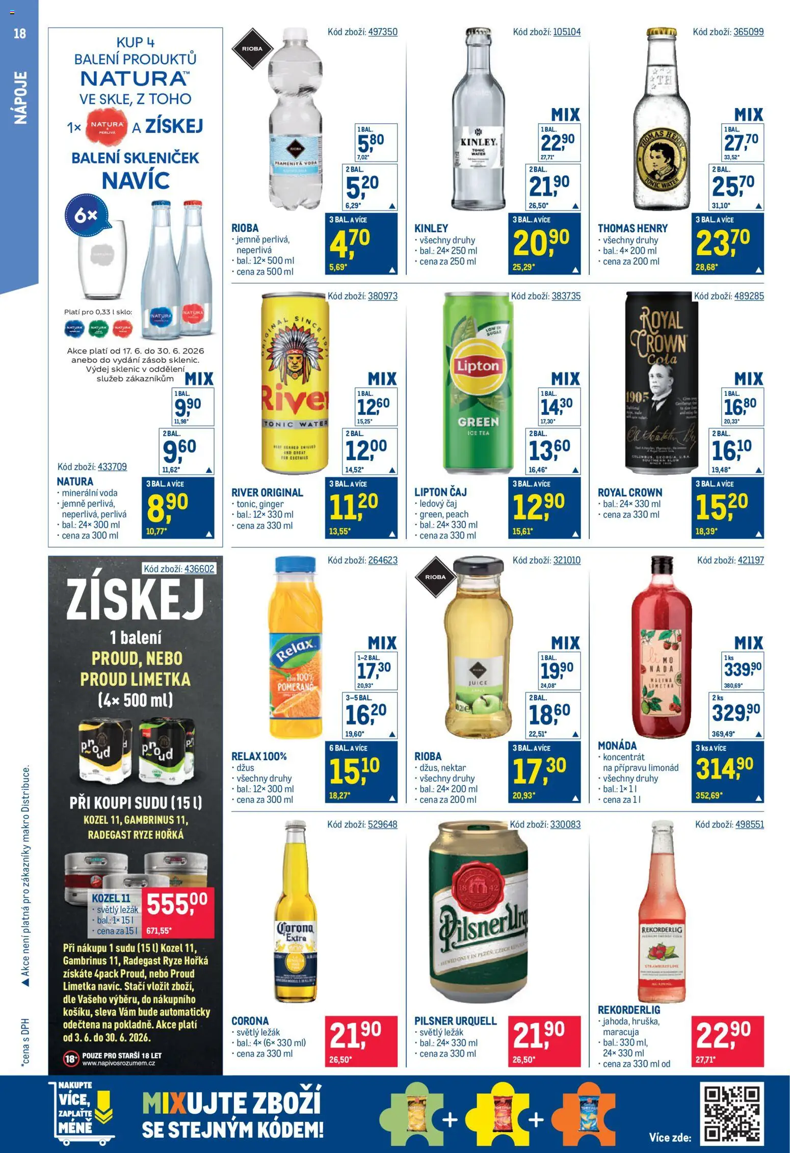 Makro leták - Gastronomie od 17.06.2026 | Strana: 18 | Produkty: Rýže, Čaj, Tonic, Gambrinus