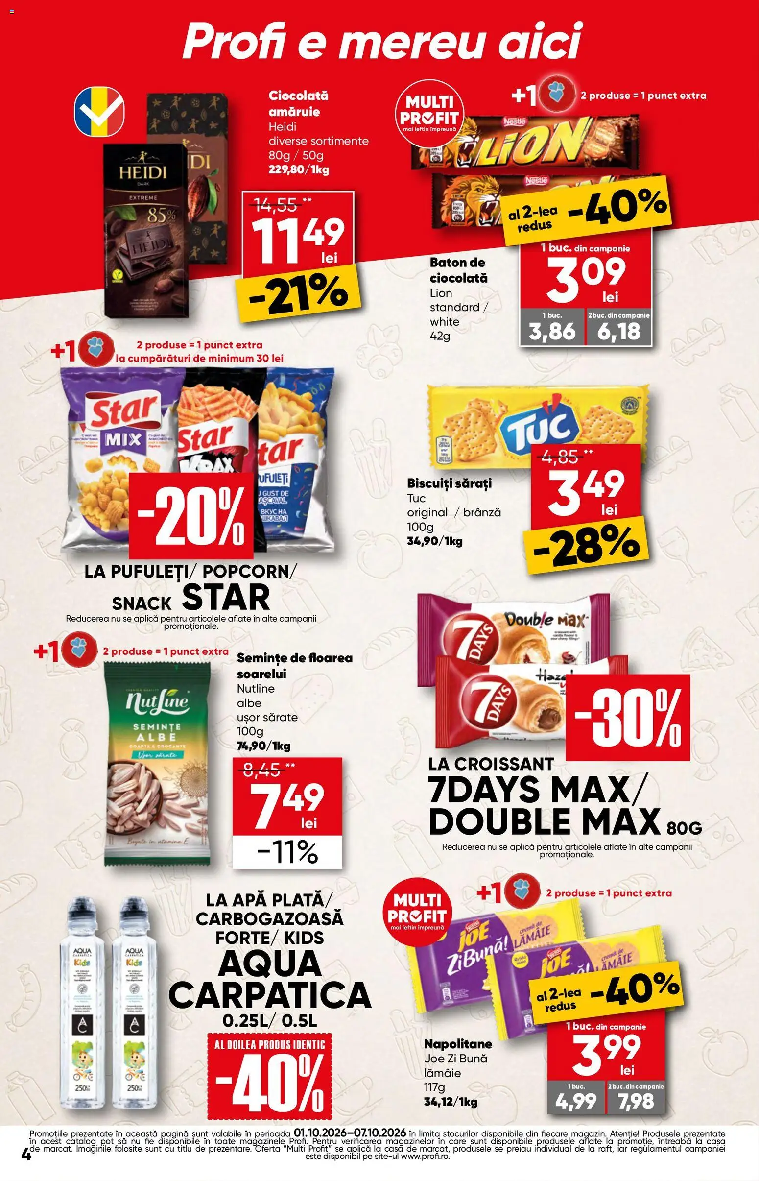 Noul catalog Profi – valabil de la 01.10.2026 | Pagină: 4 | Produse: Aplică, Brânză, Heidi, Biscuiți