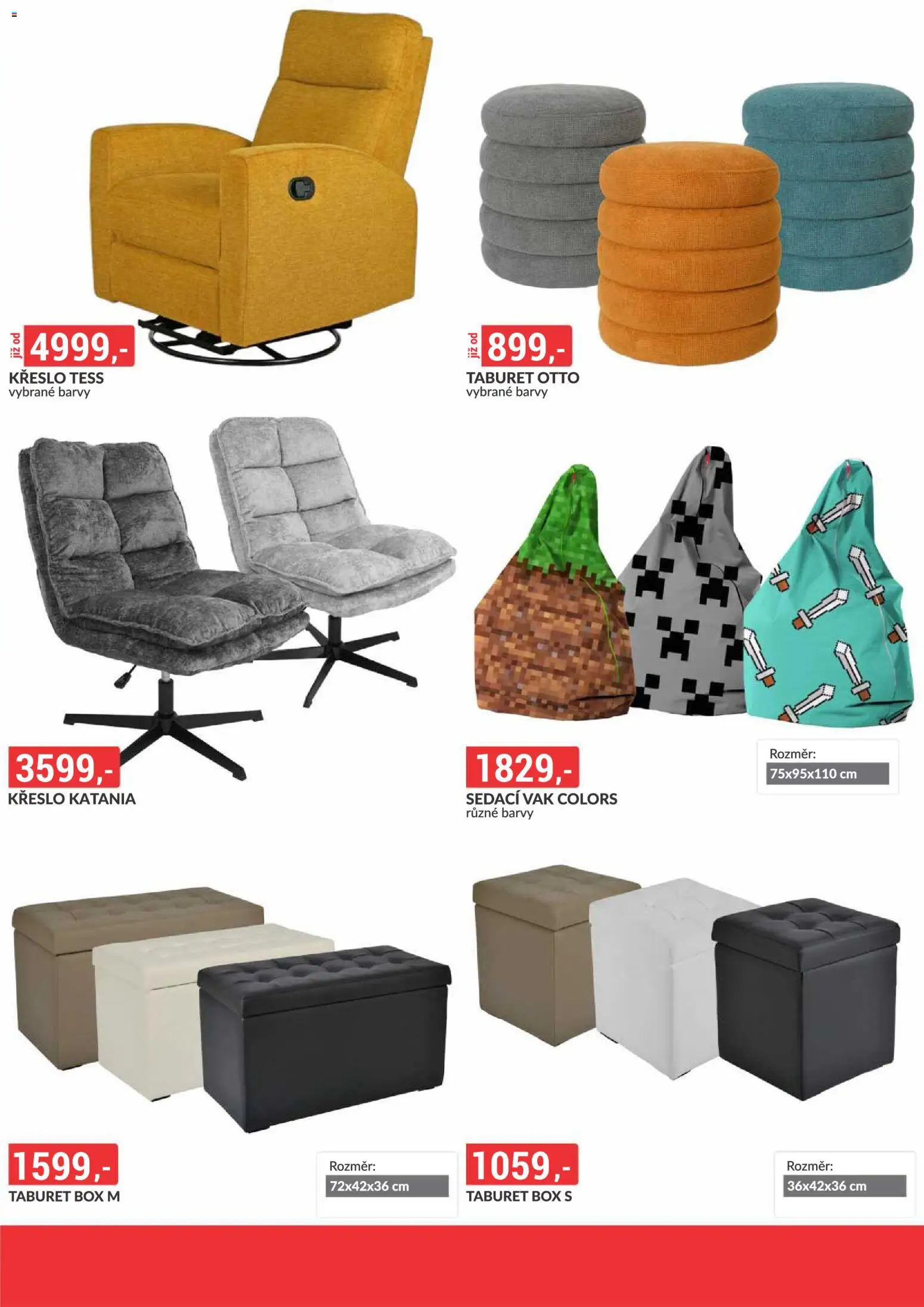 BAUMAX leták - Zaridte si bydlení podle sebe – vybírejte z tisícu produktu! od 01.11.2026 | Strana: 56 | Produkty: Box, Sedací vak, Taburet, Barvy