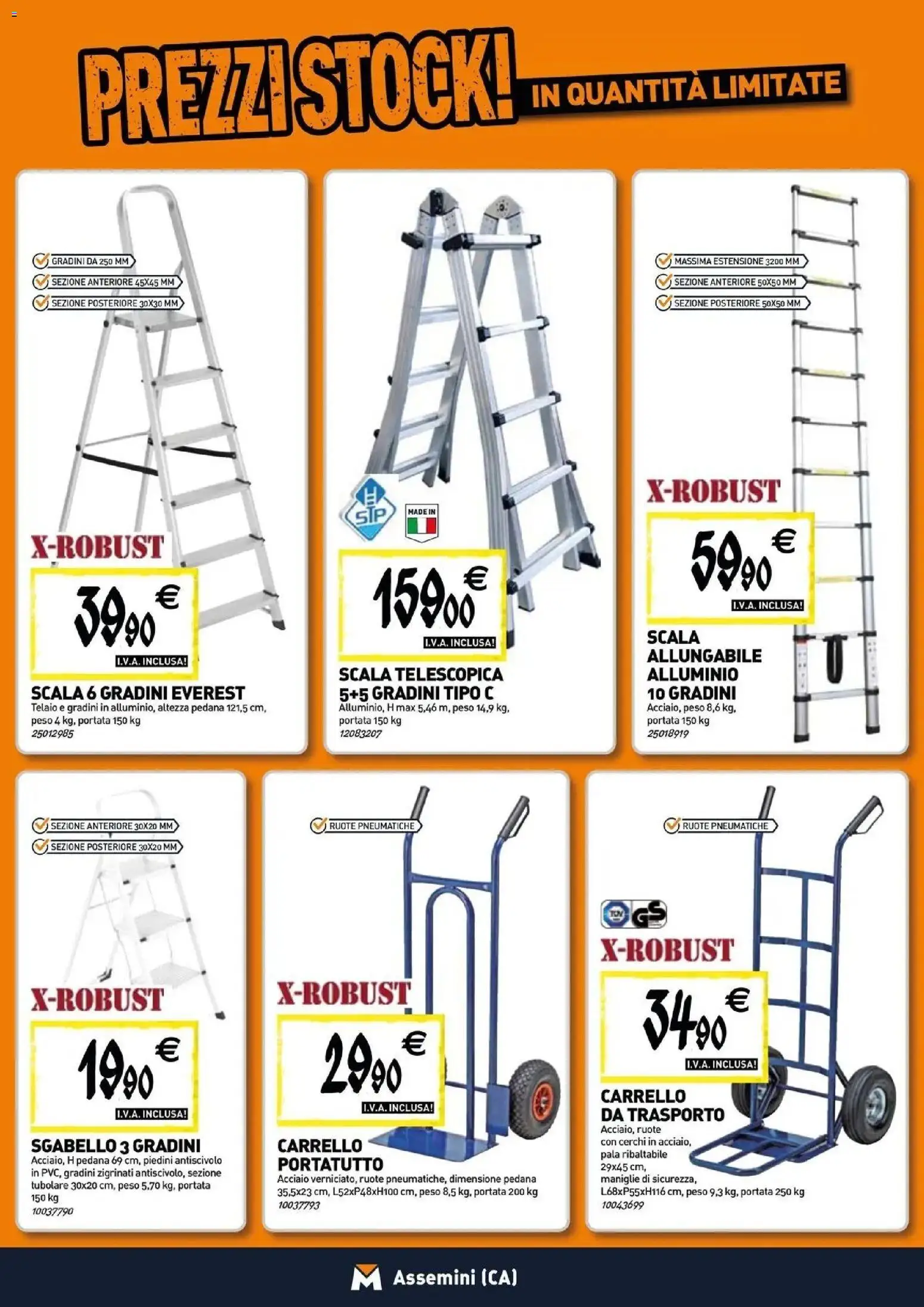 Volantino TECNOMAT del 12.03.2026 | Pagina: 14 | Prodotti: Carrello, Sgabello, Scala, Alluminio