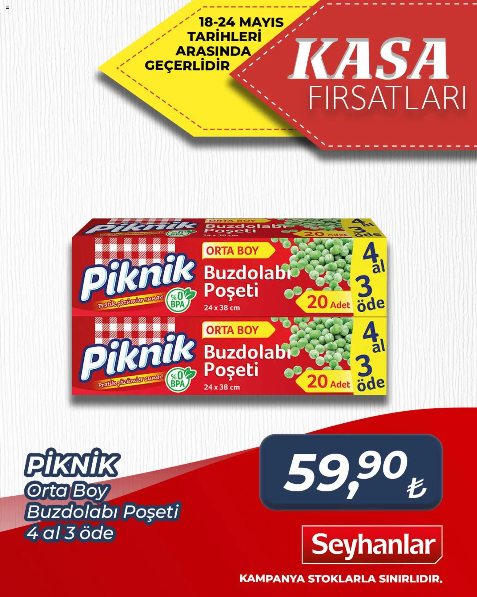 Seyhanlar Market - Katalog Kasa Fırsatları - 18.05.2026 tarihinden itibaren geçerlidir | Sayfa: 3 | Ürünler: Kasa, Buzdolabı