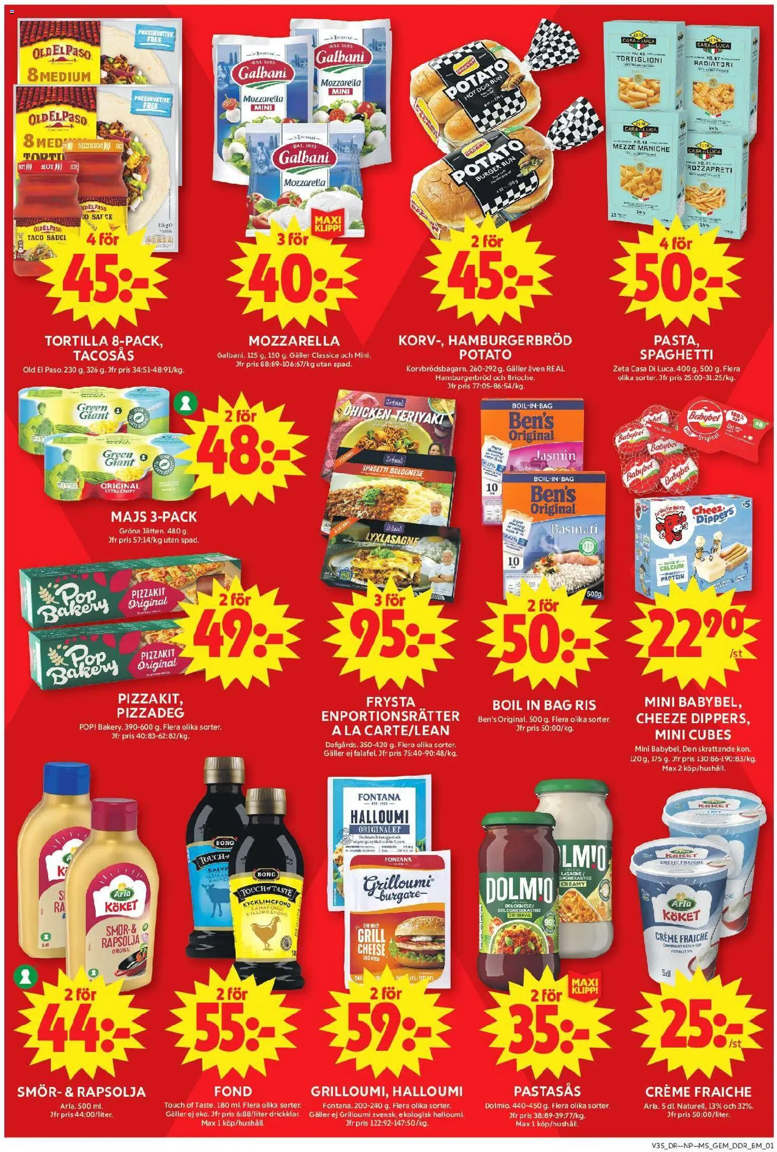 ICA Maxi reklamblad aktuell från 24/08/2026 | Sida: 8 | Produkter: Hamburgerbröd, Fond, Smör, Spaghetti