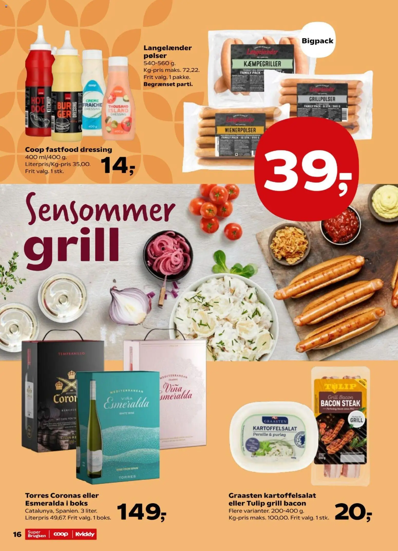 Kvickly tilbudsavis – gyldig fra 21/08/2026 | Side: 16 | Produkter: Purløg, Dressing, Grillpølser, Persille