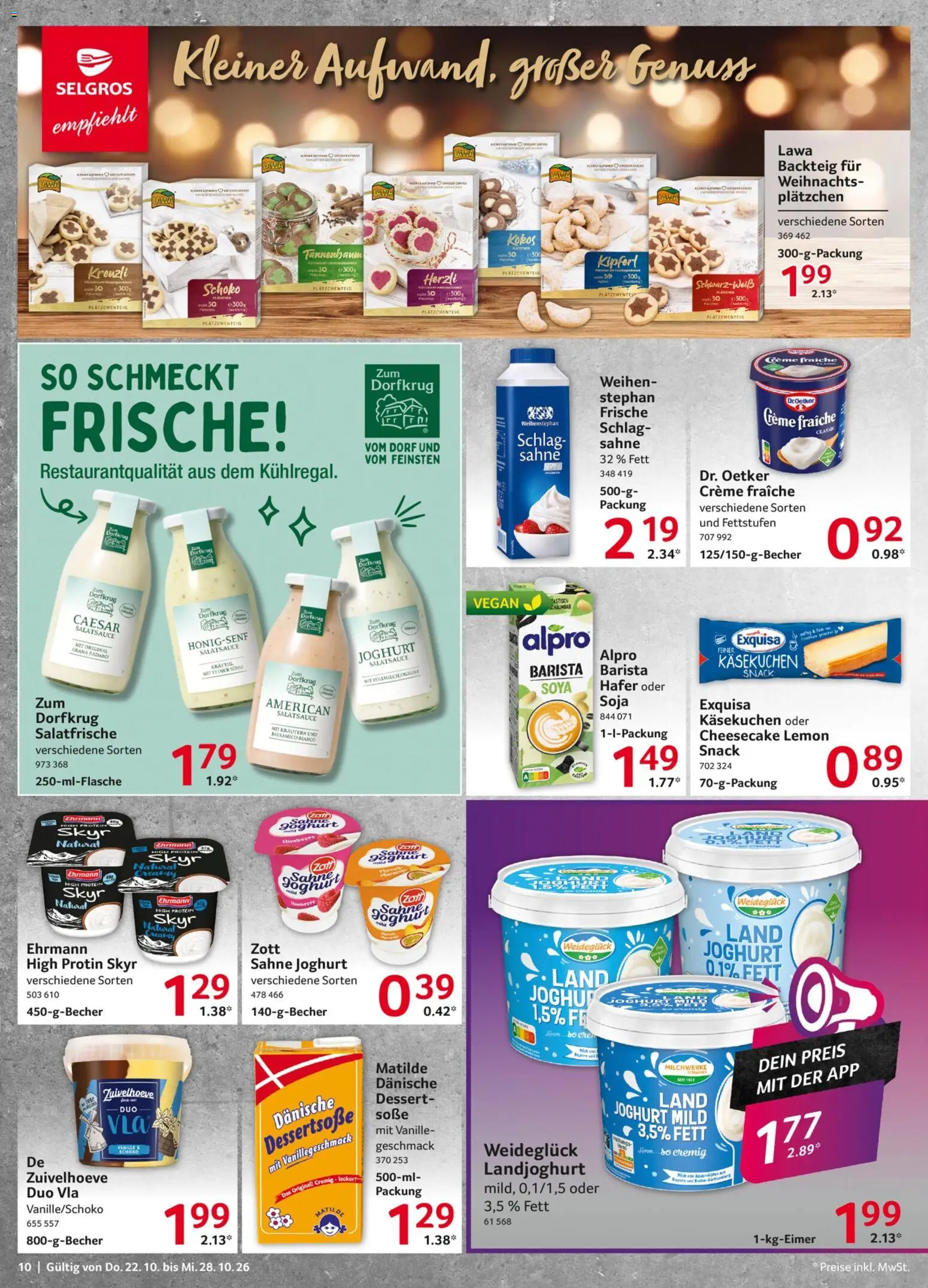 Selgros Prospekt – gültig ab 22.10.2026 | Seite: 10 | Produkte: Met, Skyr, Alpro, Sahne