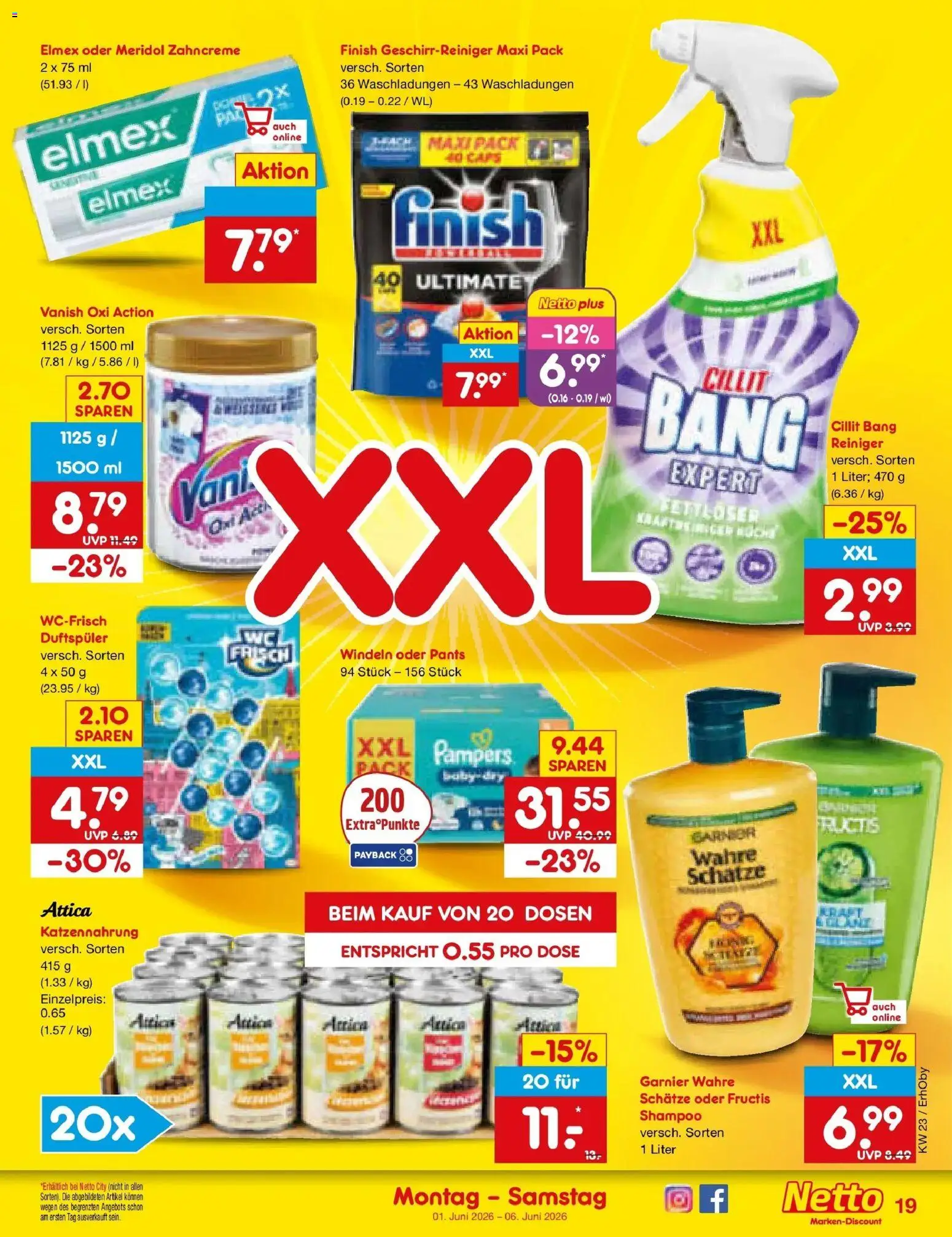 Netto Marken-Discount Prospekt Velden – gültig ab 01.06.2026 | Seite: 21 | Produkte: Pampers, Finish, Shampoo