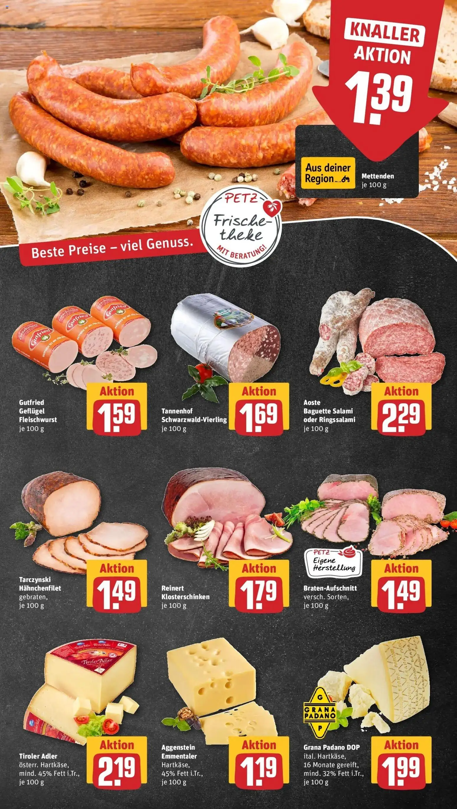 REWE Prospekt ab 12.10.2026 zum Blättern » Angebote | Seite: 7 | Produkte: Grana Padano, Baguette, Salami