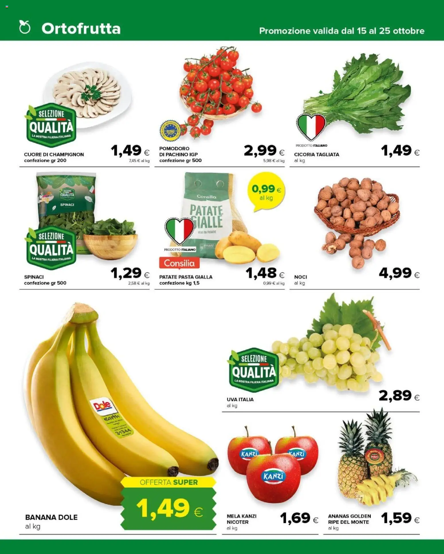 Volantino Tigre del 15/10/2026 | Pagina: 2 | Prodotti: Patate, Pasta, Ananas, Spinaci