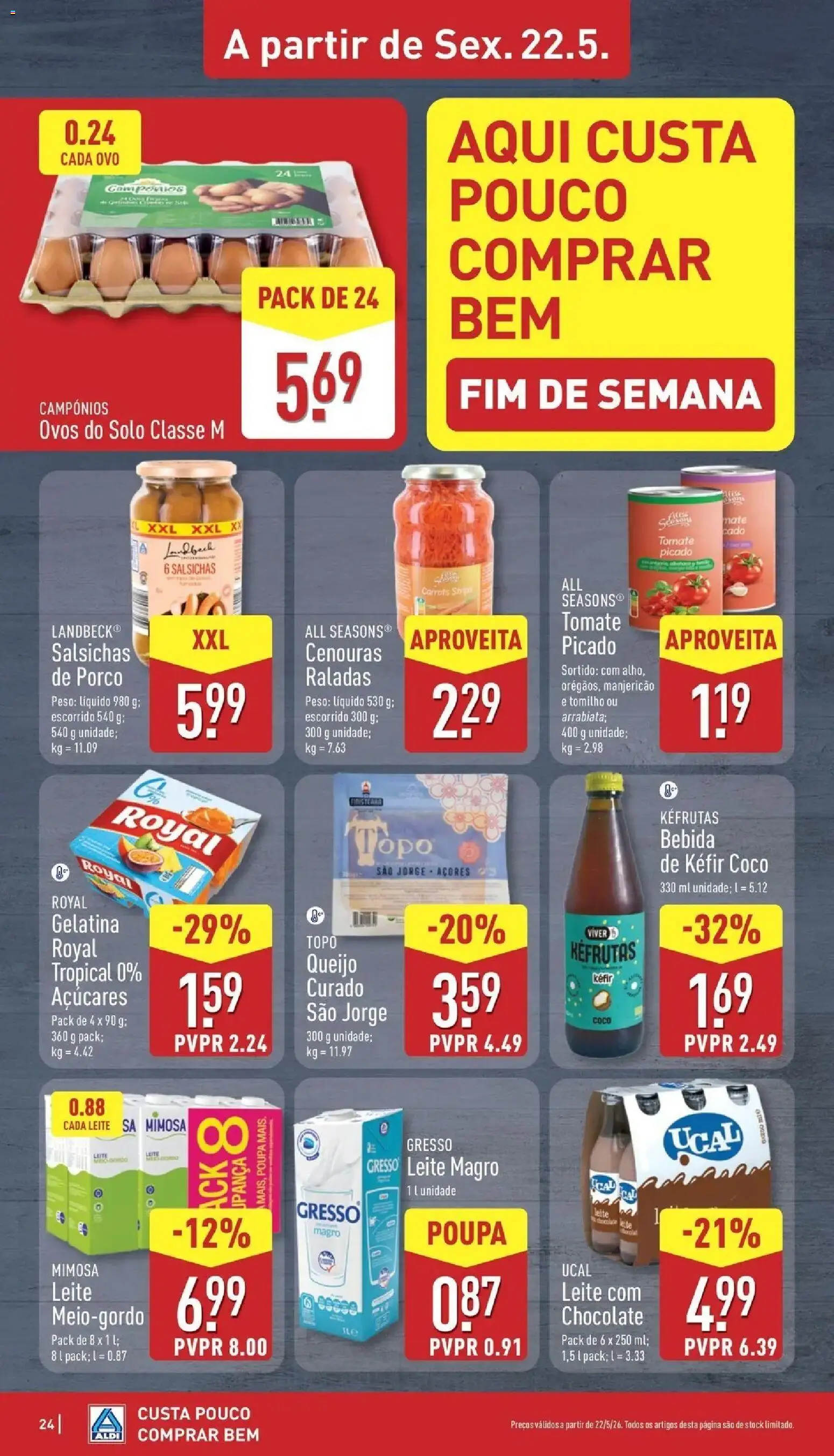 Aldi Folheto Torres Vedras │ válido de 18.05.2026 | Página: 24 | Produtos: Ovos, Chocolate, Tomate, Bebida