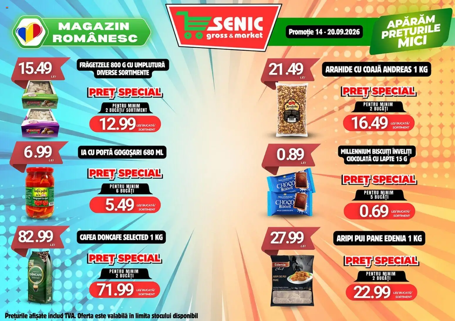 Noul catalog Senic – valabil de la 14.09.2026 | Pagină: 4 | Produse: Mici, Doncafe, Lapte, Biscuiți