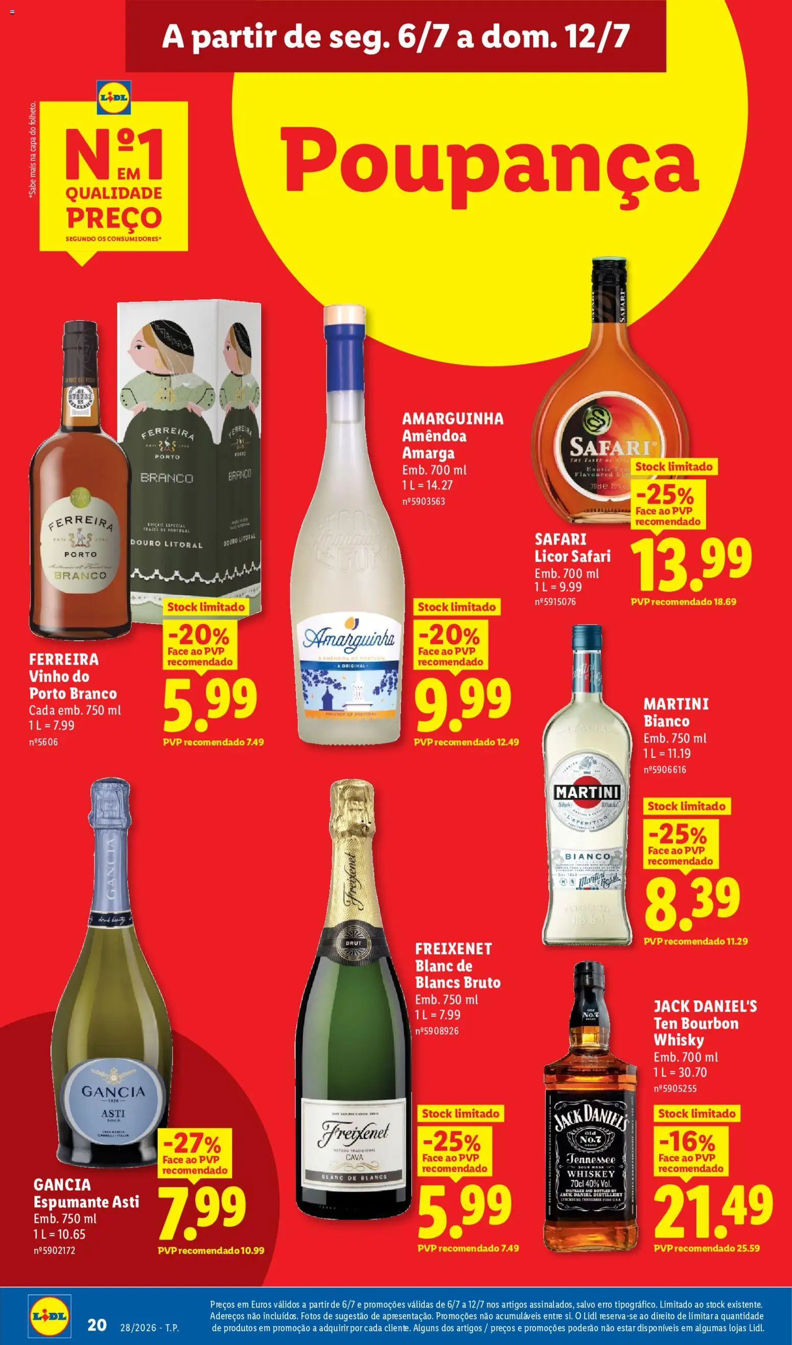 Lidl folheto │ válido de 06/07/2026 | Página: 20 | Produtos: Whisky, Espumante, Licor, Vinho