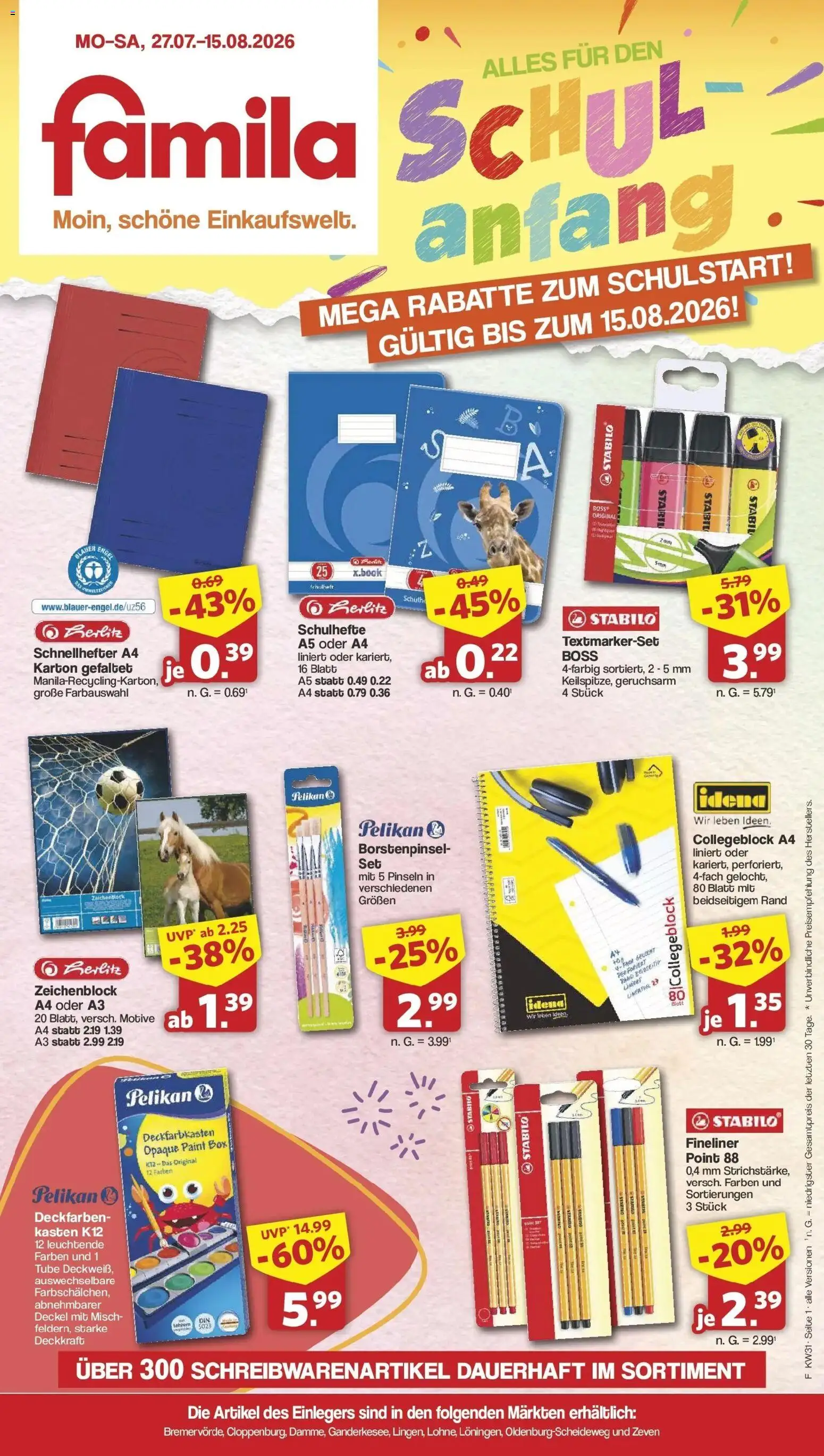Famila Nordwest Sonderangebote Zeven – gültig ab 27.07.2026 | Seite: 1 | Produkte: Box