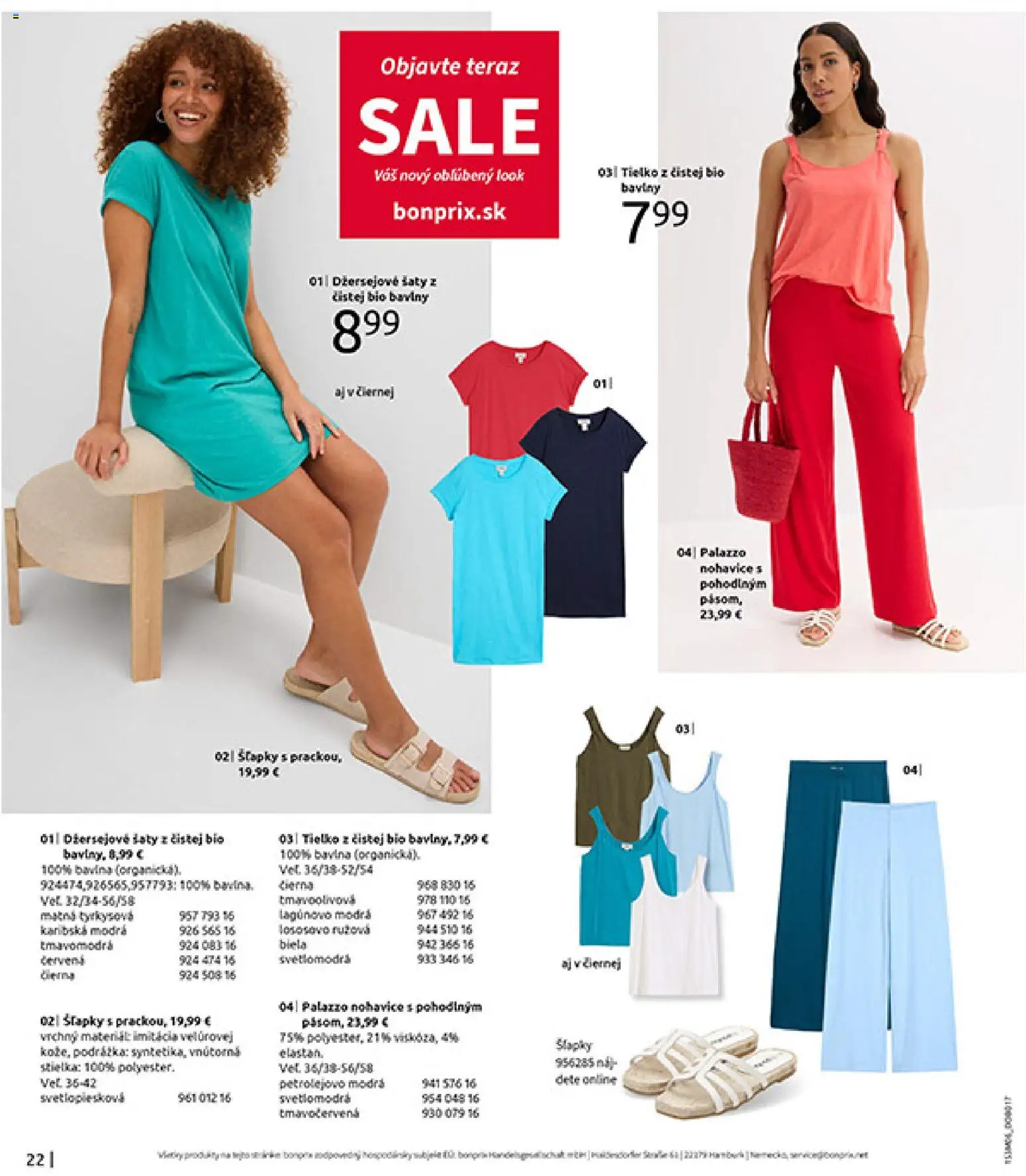 Nové Bonprix akcie – leták je platný od 15.06.2026 | Strana: 24 | Produkty: Šaty, Tielko, Nohavice, Šľapky