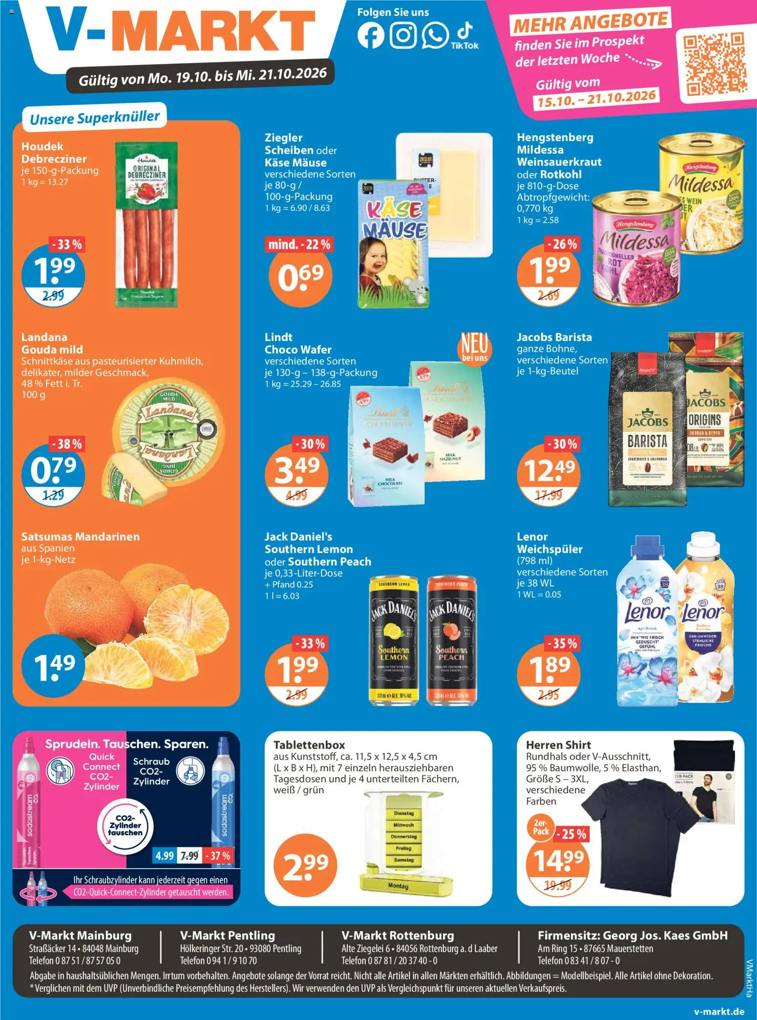 V-Markt Angebote – gültig ab 15.10.2026 | Seite: 19 | Produkte: Rotkohl, Gouda, Weichspüler, Sodastream
