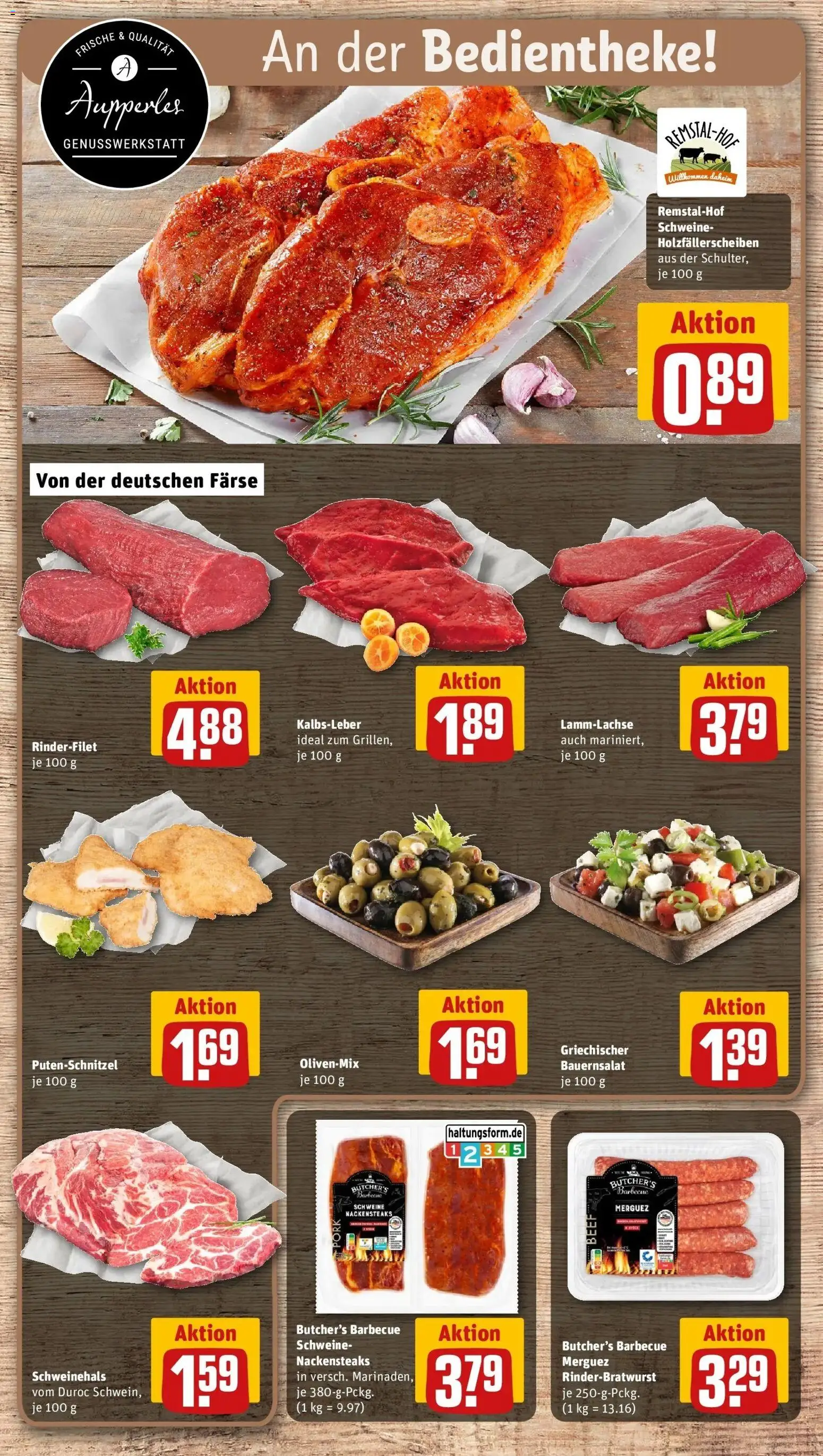 REWE Prospekt ab 31.08.2026 zum Blättern » Angebote | Seite: 10 | Produkte: Nackensteaks, Rinderfilet, Kalbsleber, Putenschnitzel