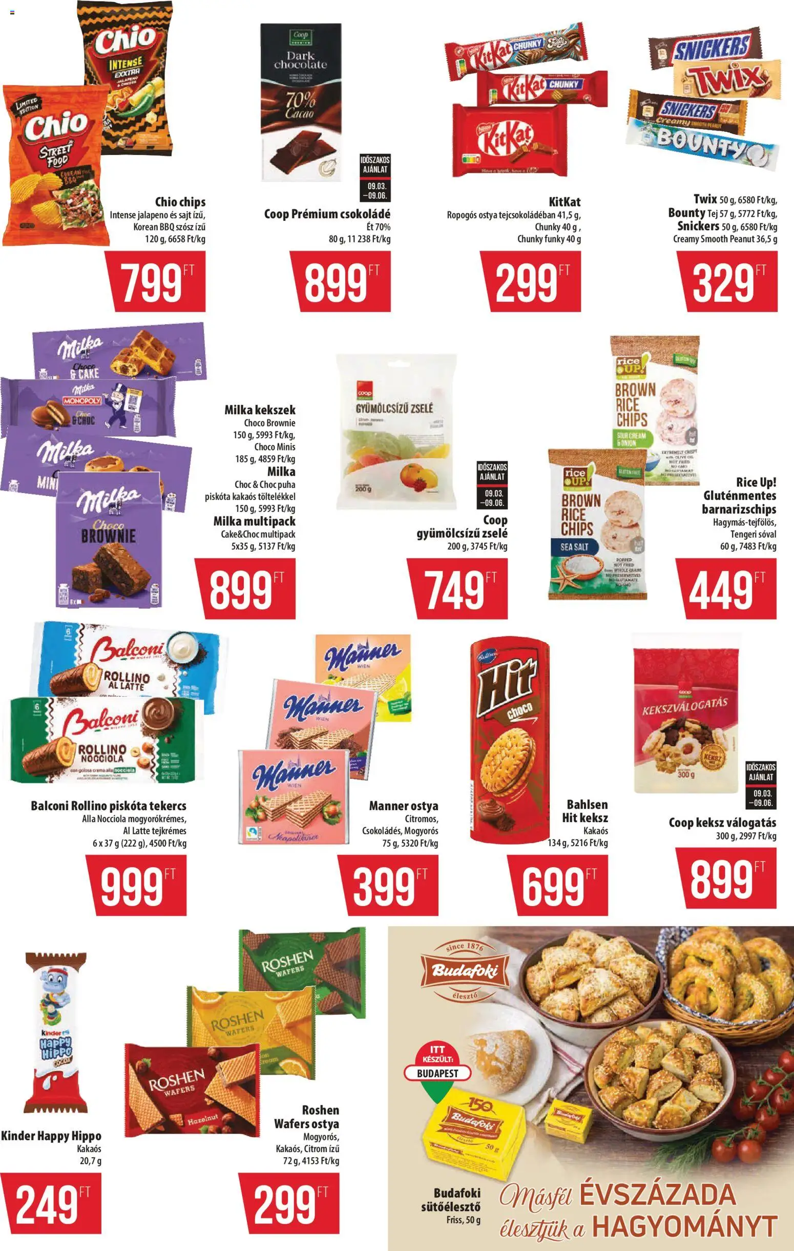 COOP akciós ujság - amely érvényes a következő dátumtól: 2026.09.03. | Oldal: 13 | Termékek: Ostya, Sajt, Kinder, Kekszek
