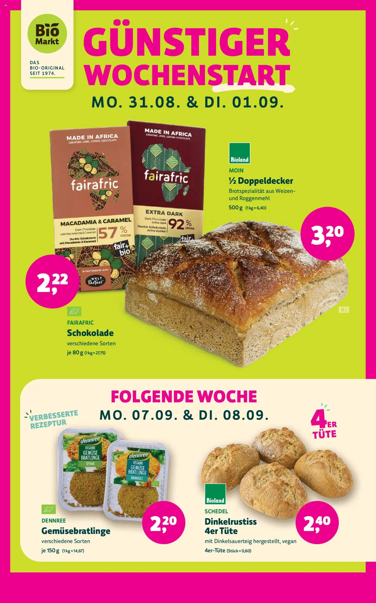 BioMarkt Prospekt – gültig ab 26.08.2026 | Seite: 5 | Produkte: Schokolade, Dunkle schokolade, Gemüse, Brokkoli