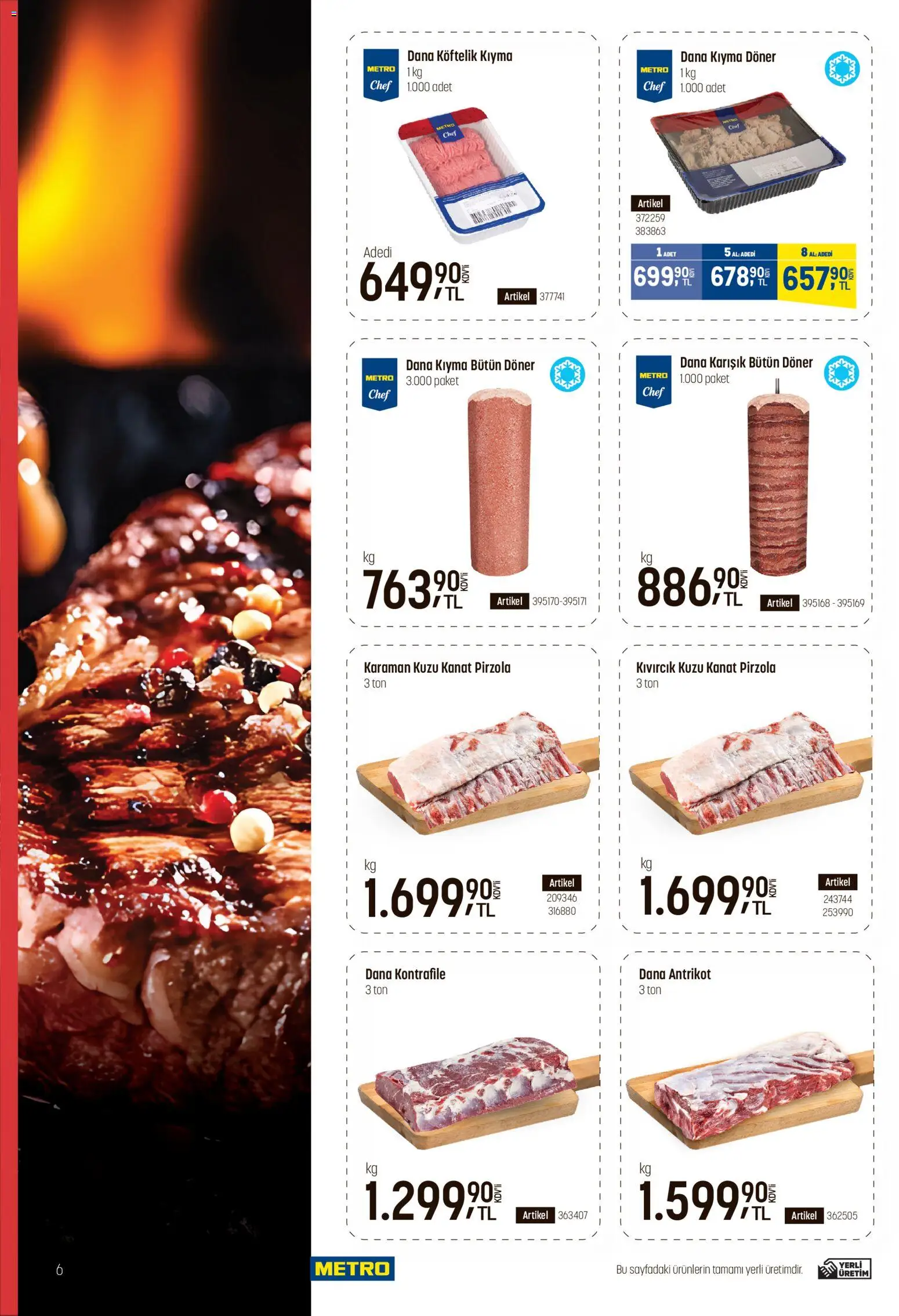 Metro - Fast Food - 17 Eylül 2026 tarihinden itibaren geçerlidir | Sayfa: 6 | Ürünler: Döner, Kıyma, Pirzola