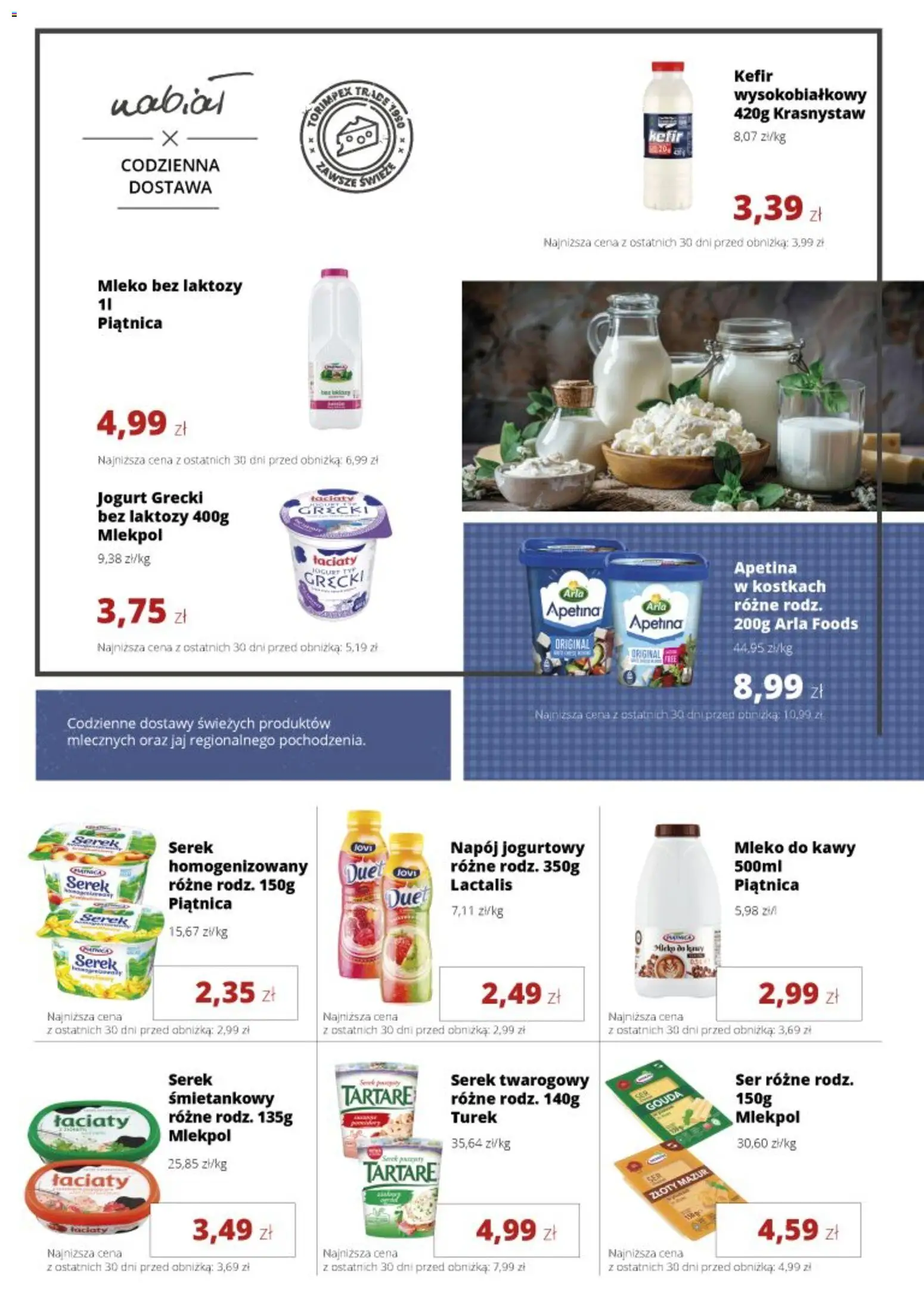 Torimpex gazetka od 20.04.2026 | Strona: 2 | Produkty: Jogurt grecki, Mleko bez laktozy, Bez laktozy, Kefir