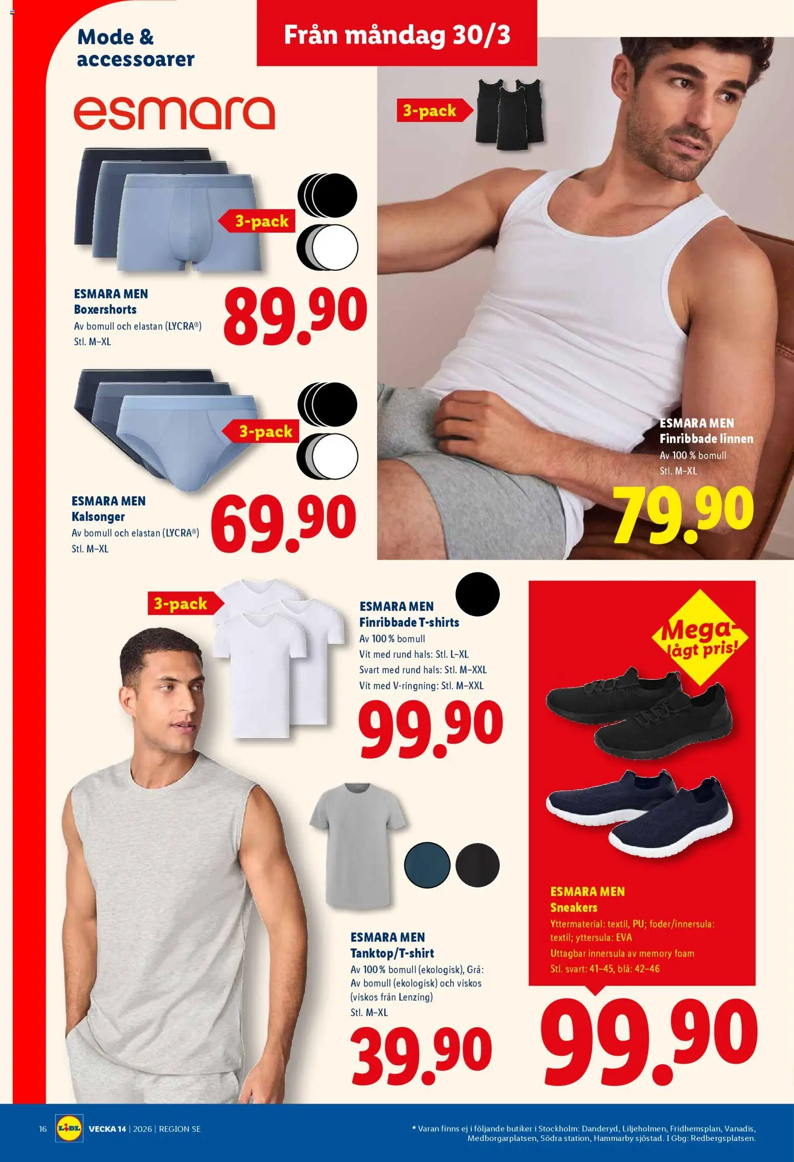 Lidl reklamblad aktuell från 01/04/2026 | Sida: 18 | Produkter: Kalsonger, Sneakers