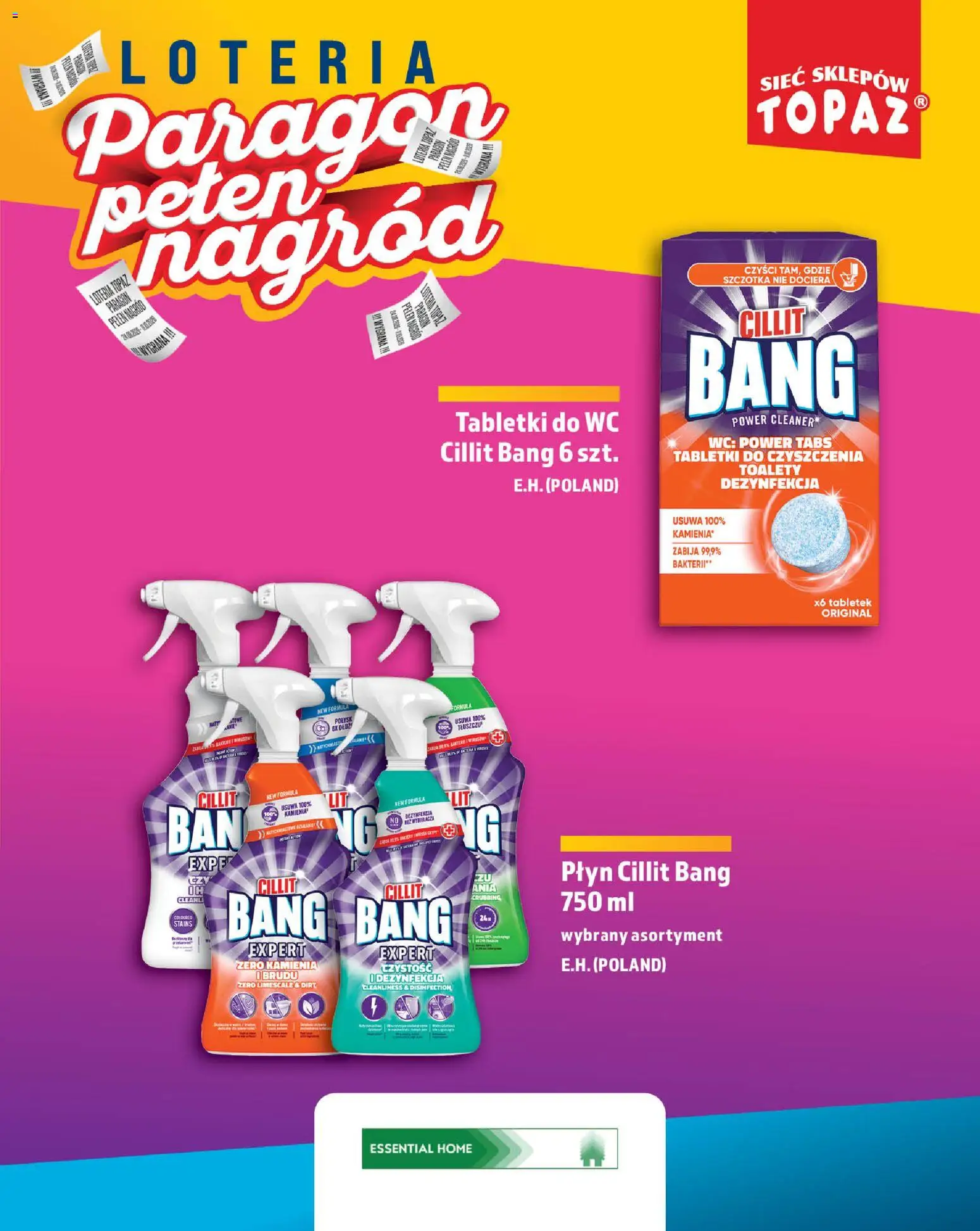 Topaz gazetka - Loteria Paragonowa od 24.08.2026 | Strona: 99 | Produkty: Cleaner, Tabletki do WC, Cillit bang, Szczotka