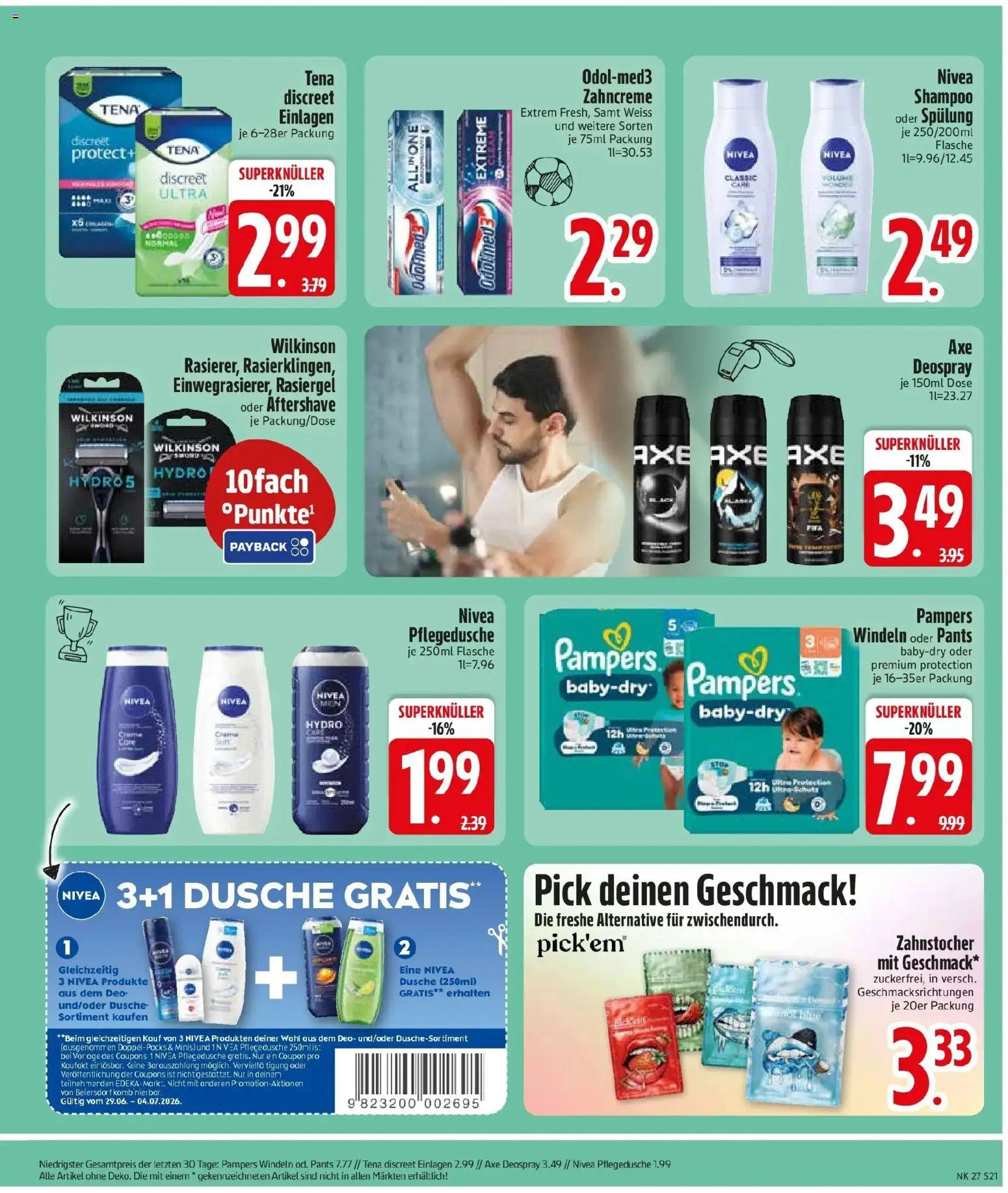 Edeka - EDEKA: Wochenangebote – gültig ab 28.06.2026 | Seite: 23 | Produkte: Dusche, Pampers, Spülung, Creme