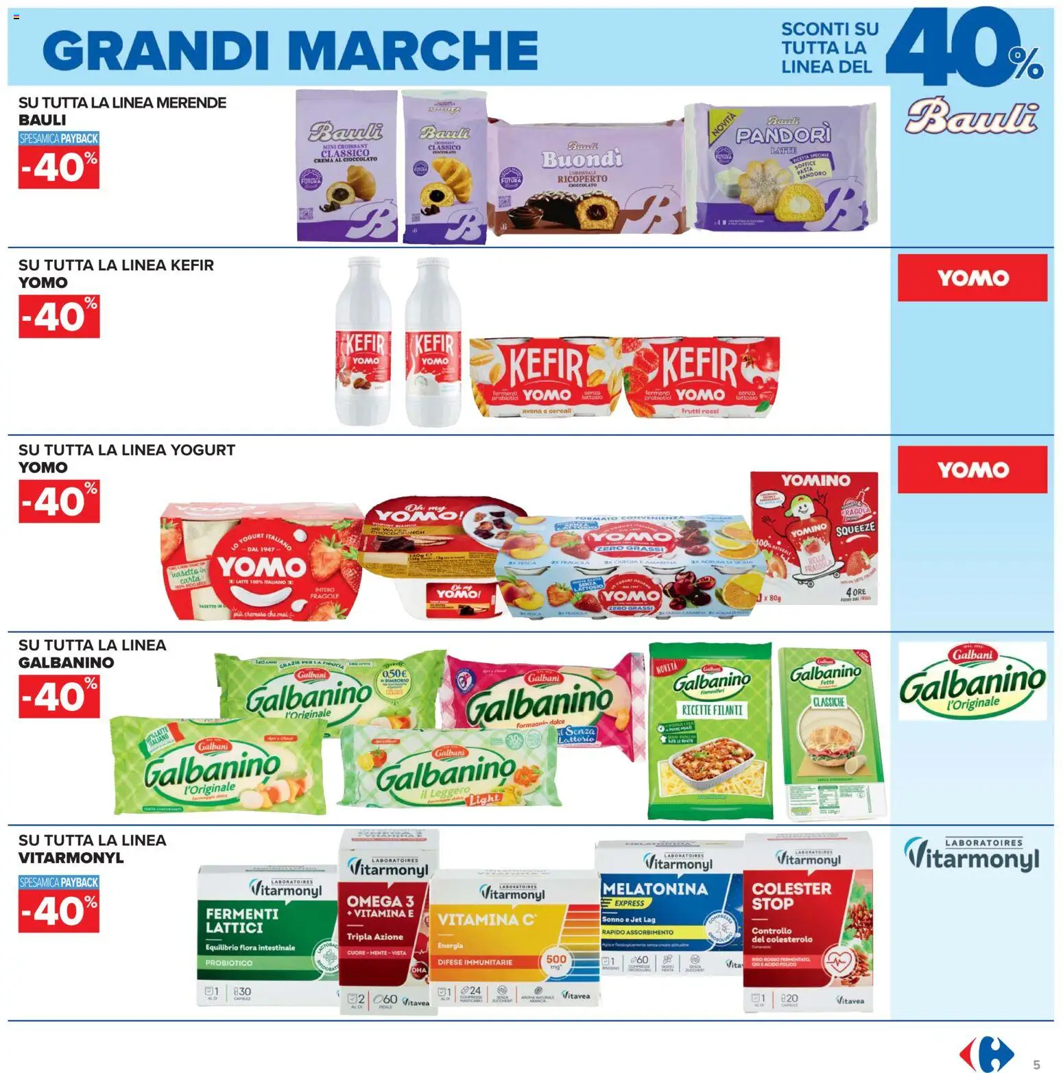 Volantino Carrefour del 19.05.2026 | Pagina: 5 | Prodotti: Crema, Pasta, Pesca, Pandoro