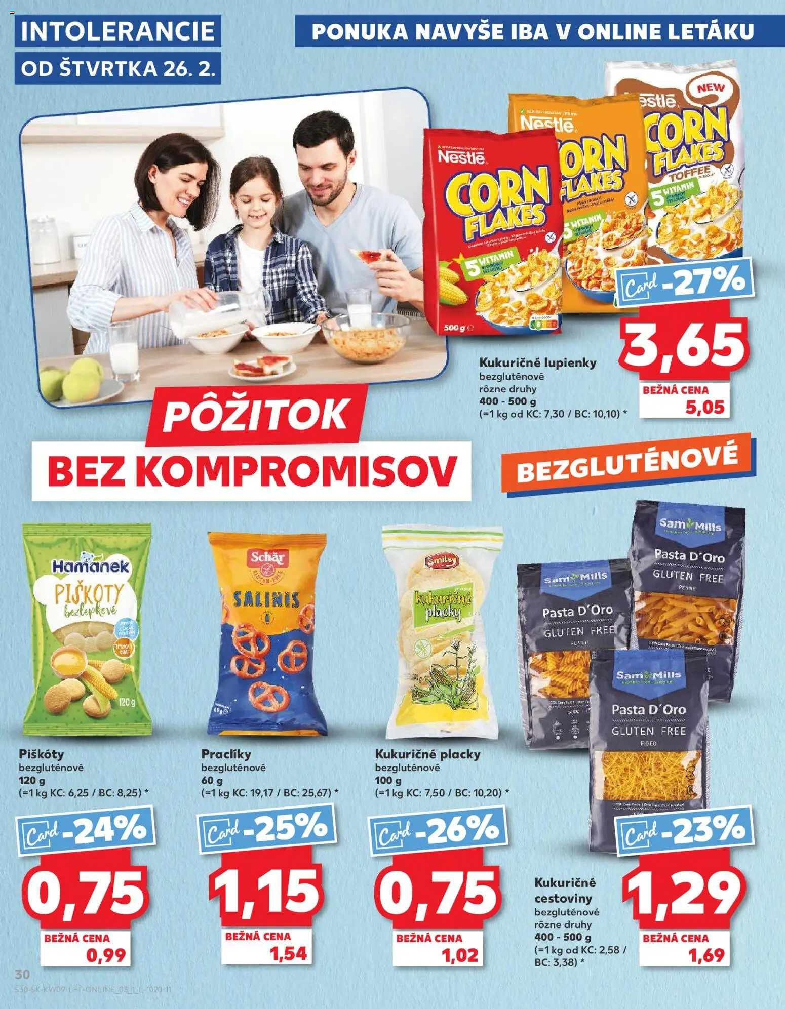 Nové Kaufland akcie – leták je platný od 26.02.2026 | Strana: 30 | Produkty: Piškóty, Penne, Cestoviny