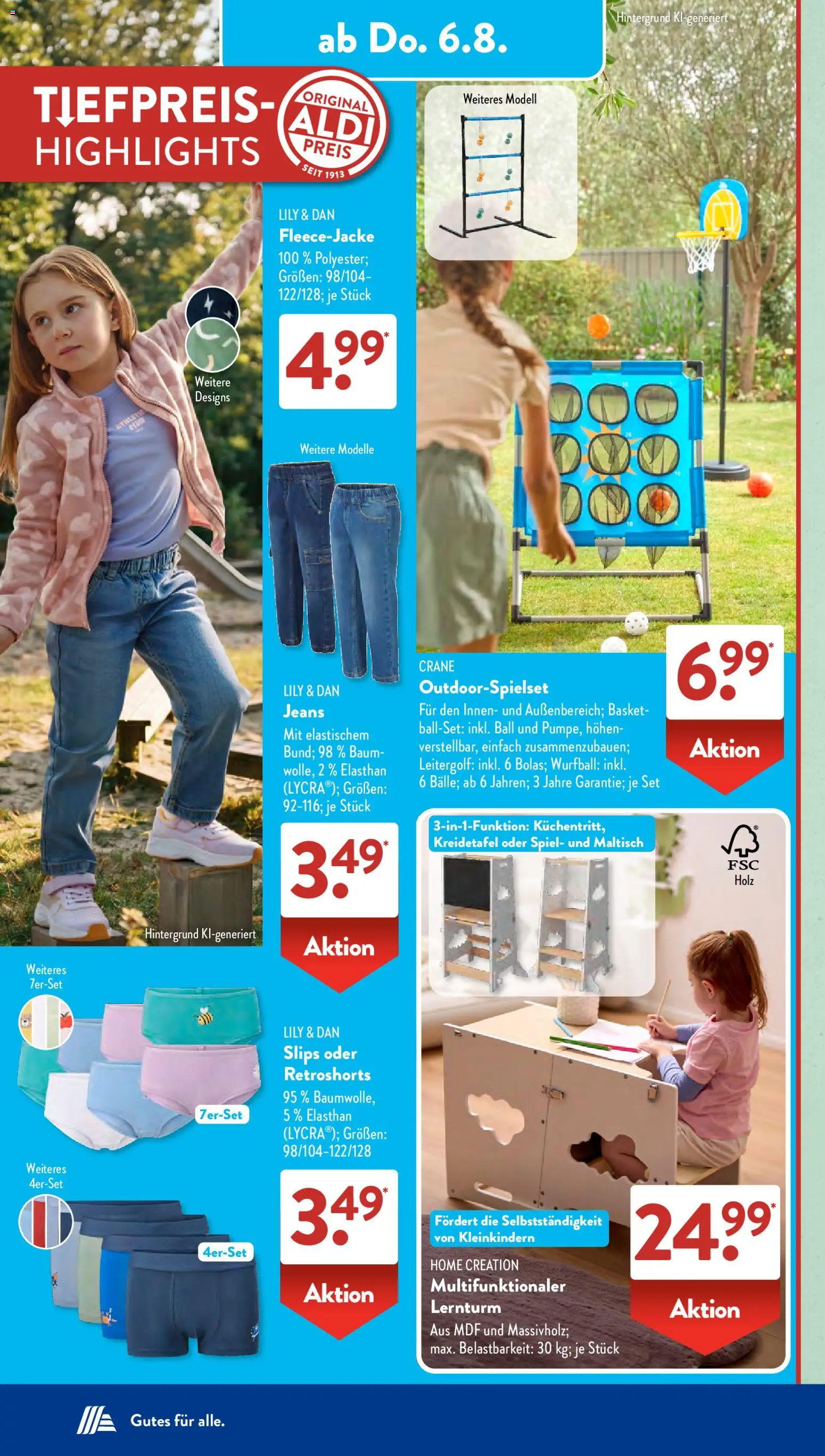 Aldi Süd Prospekt – gültig ab 03.08.2026 | Seite: 8 | Produkte: Spiel, Jeans, Home creation