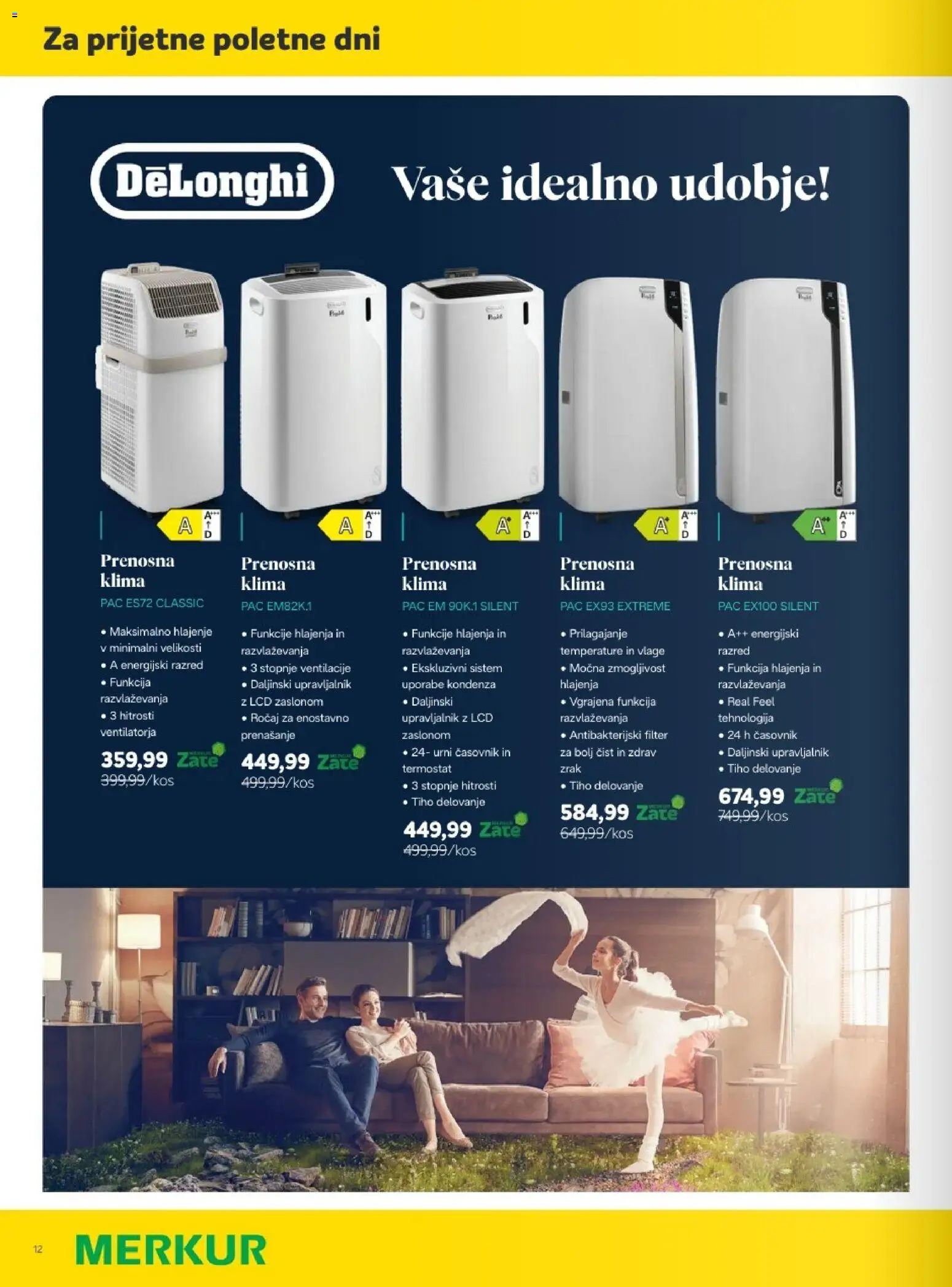 Novi Merkur katalog ponudbe – veljaven od 01.07.2026 | Stran: 12 | Izdelki: Klima, Termostat, Prenosna klima, Časovnik