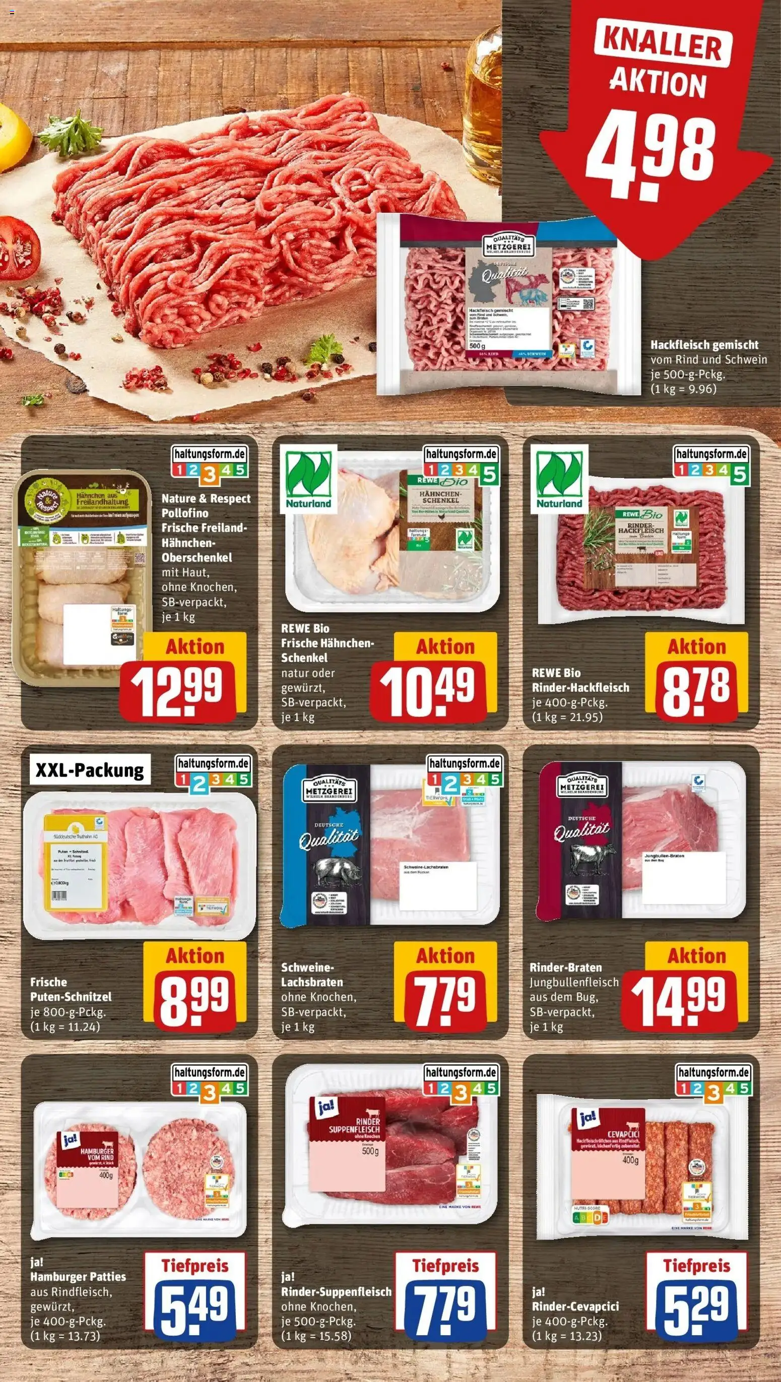 REWE Prospekt ab 19.10.2026 zum Blättern » Angebote | Seite: 11 | Produkte: Cevapcici, Putenschnitzel, Suppenfleisch, Hackfleisch