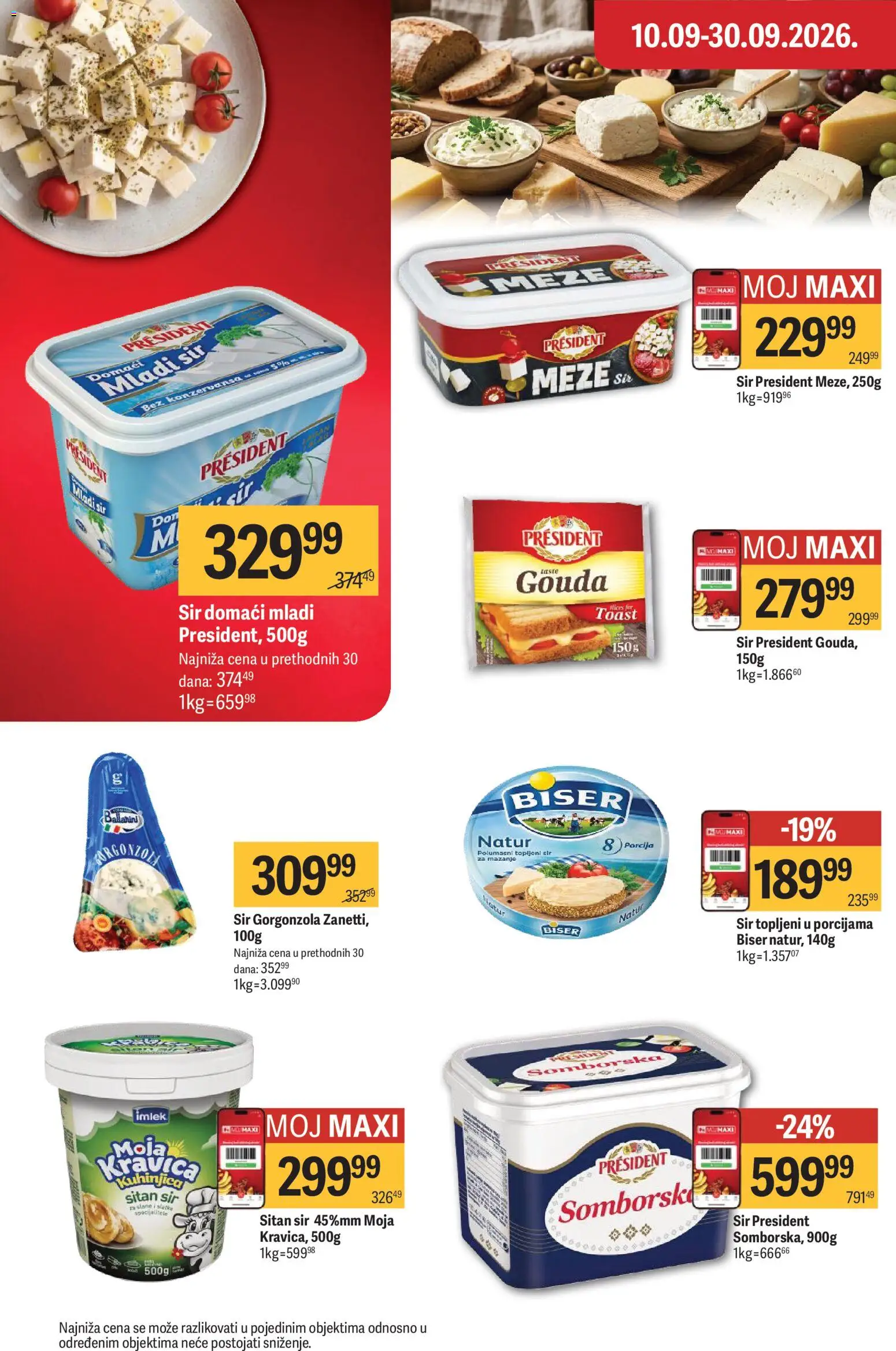 Maxi katalog - važi od 10.09.2026 | Strana: 15 | Proizvode: Mladi sir, Gouda sir, Sir, Med