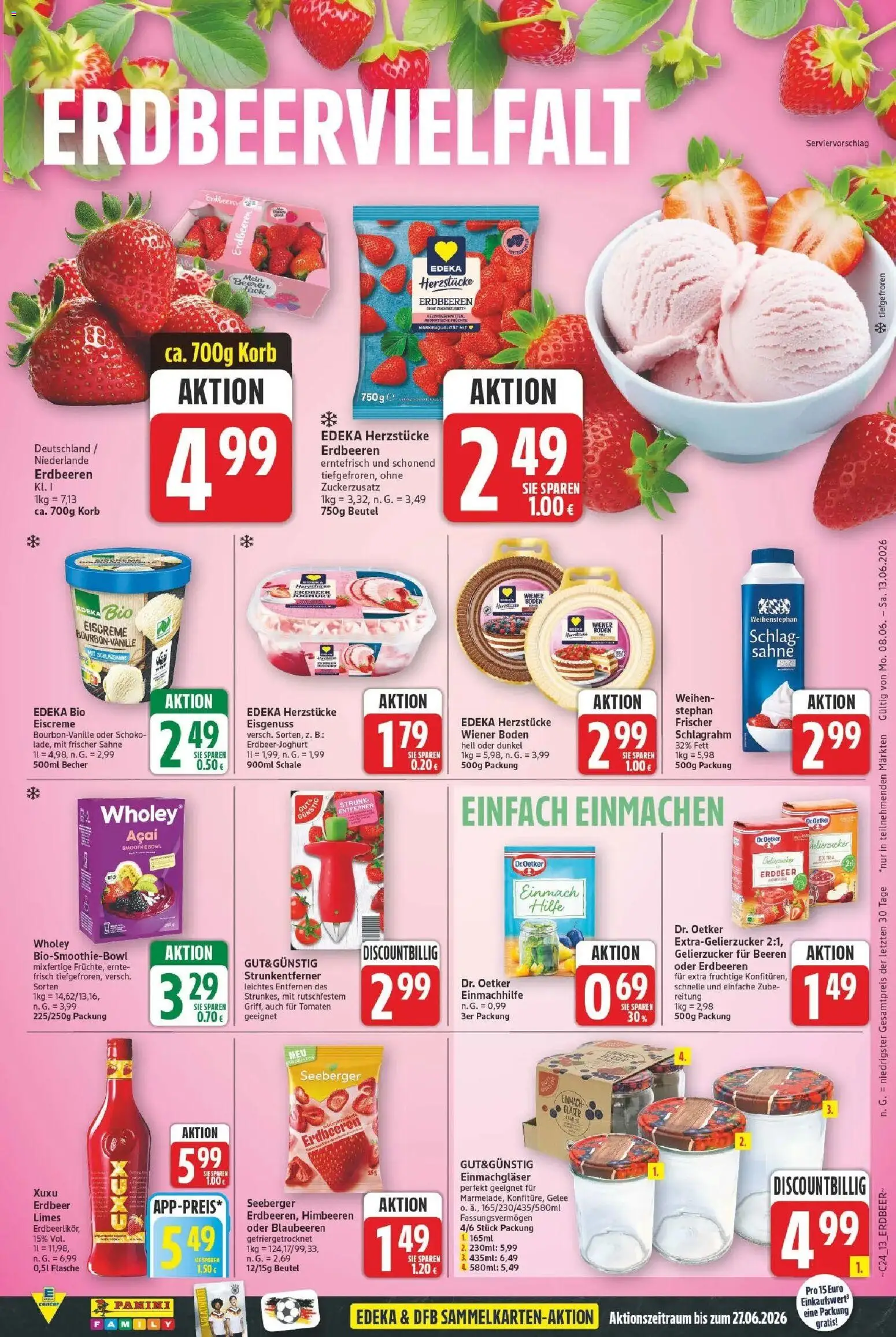 E center Prospekt Bitterfeld-Wolfen – gültig ab 08.06.2026 | Seite: 13 | Produkte: Gelierzucker, Korb, Tomaten, Eiscreme