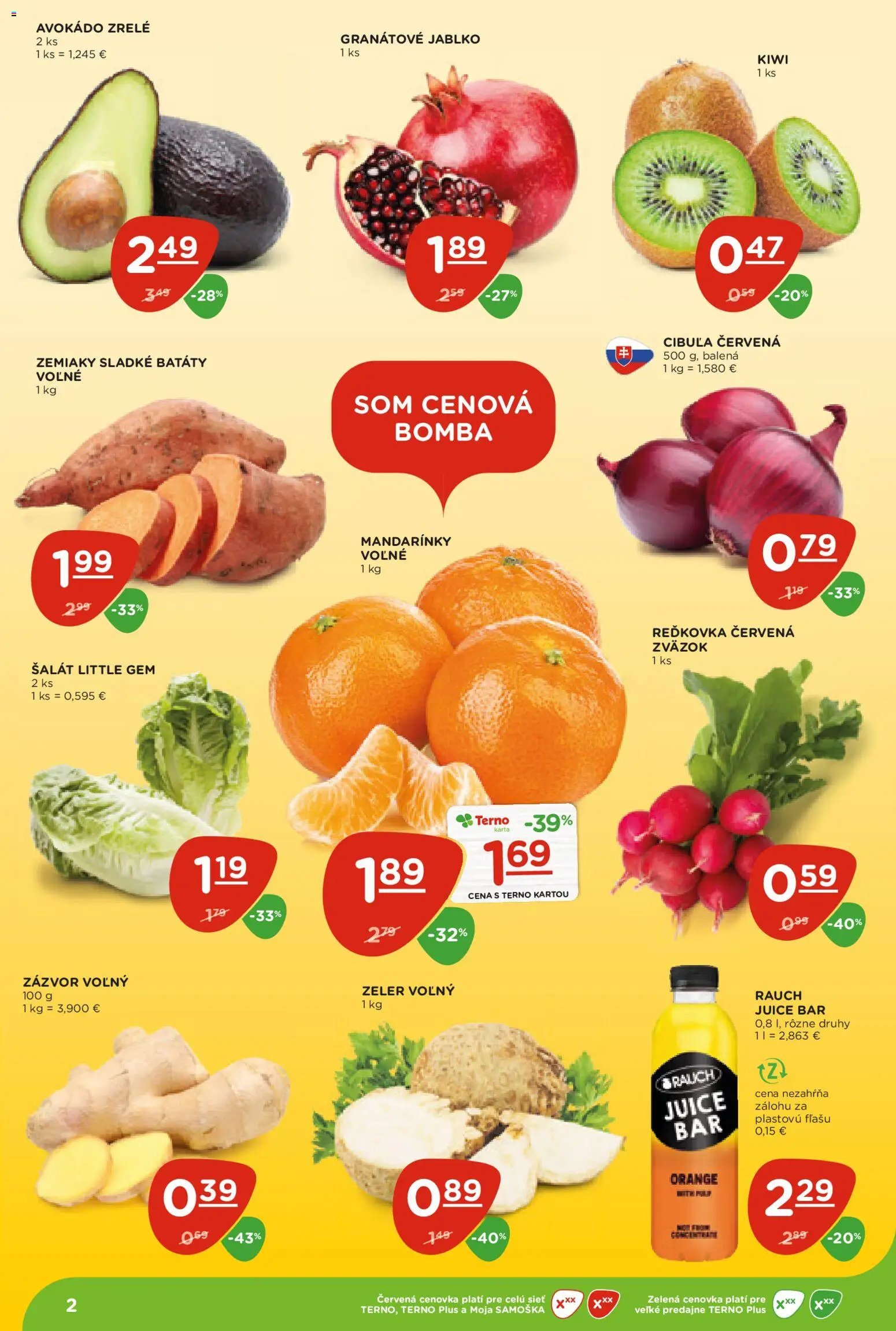 Nové Terno akcie – leták je platný od 07.05.2026 | Strana: 2 | Produkty: Zázvor, Kiwi, Mandarinky, Batáty