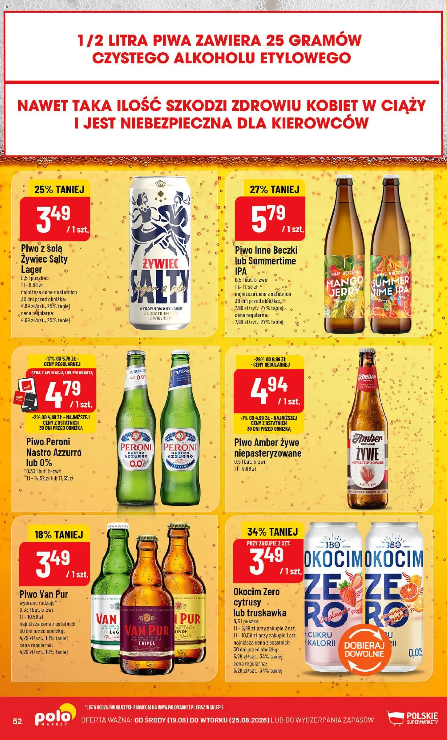 POLOmarket gazetka od 19.08.2026 | Strona: 52 | Produkty: Mango, Cytrusy, Piwo