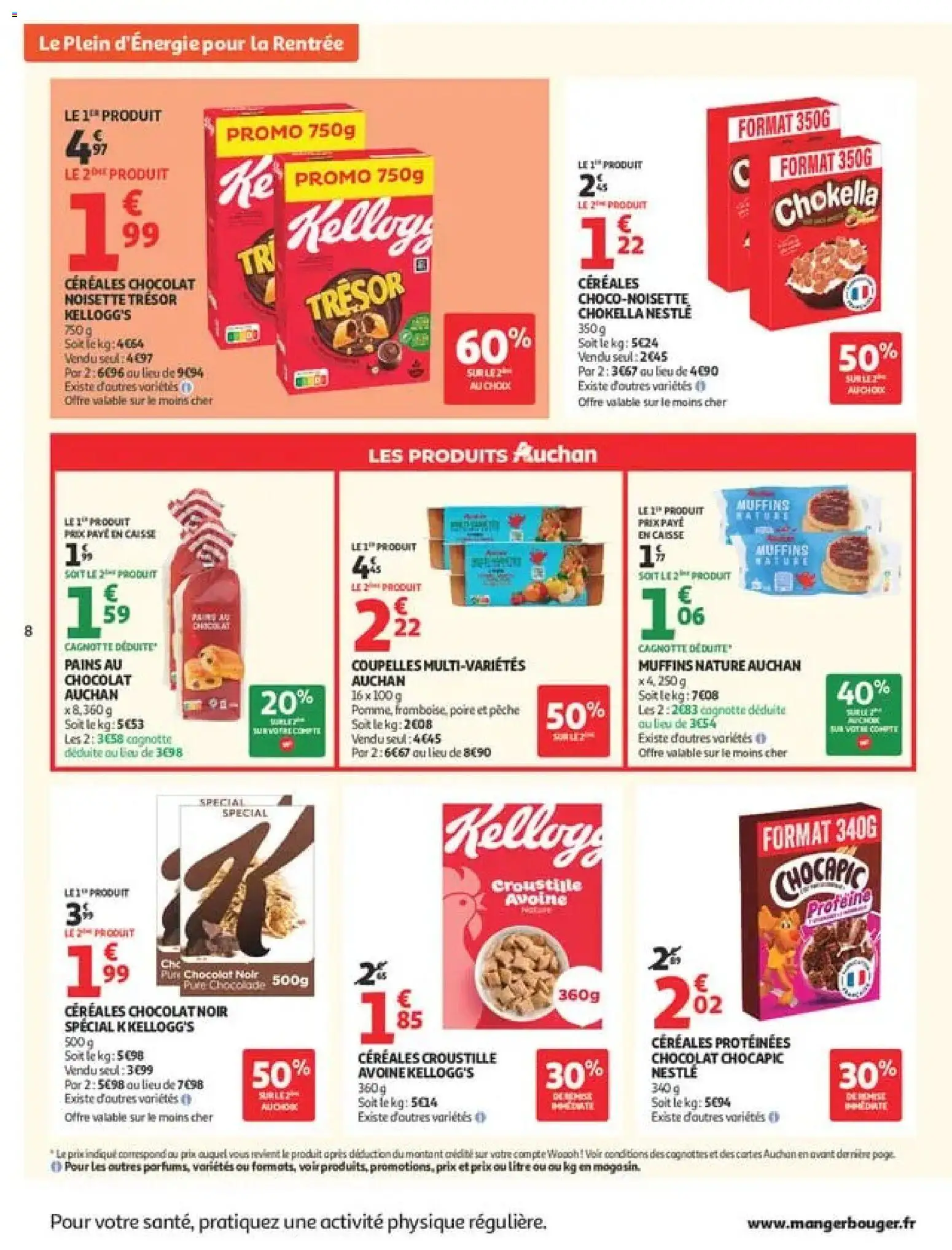 {H1} | Page: 8 | Produits: Chocapic, Poire, Trésor, Céréales