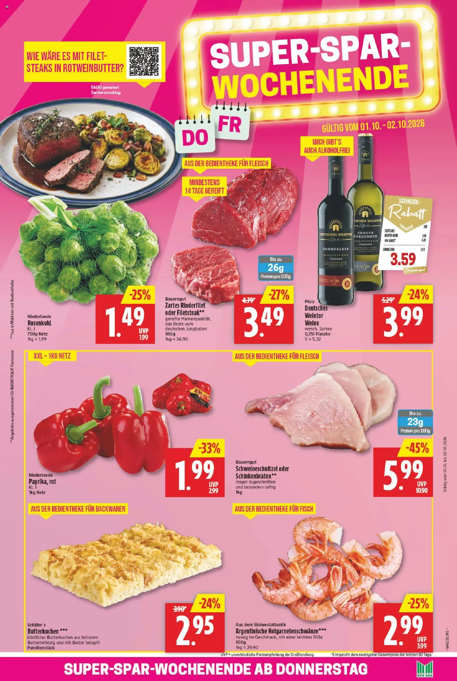 Marktkauf Prospekt – gültig ab 28.09.2026 | Seite: 25 | Produkte: Butter, Fisch, Bauerngut, Fleisch