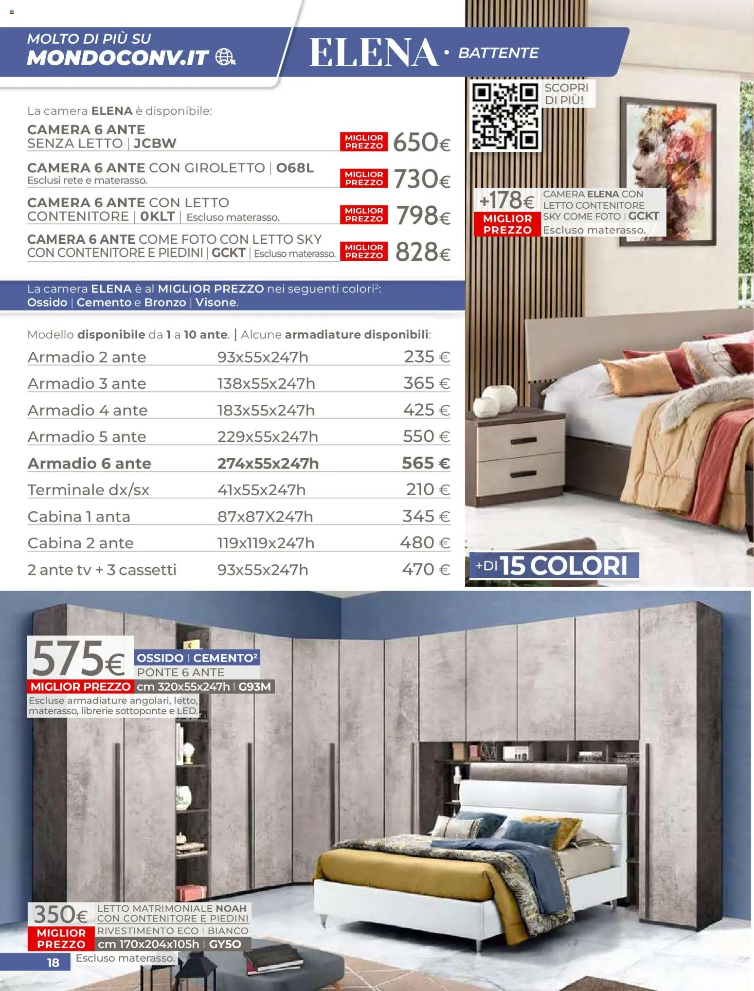 Volantino Mondo Convenienza del 01.04.2026 | Pagina: 20 | Prodotti: Letto matrimoniale, Letto contenitore, Contenitore, Armadio